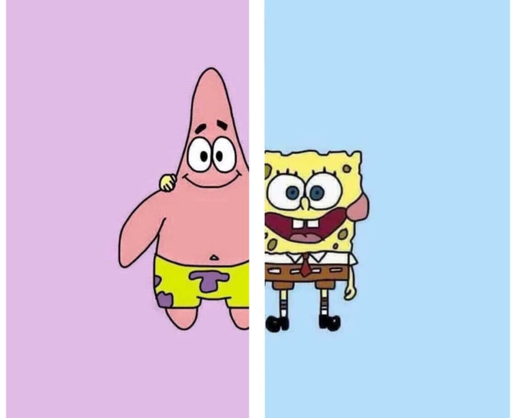 Patrick og SpongeBob Søt Matchende Bestevenn Bakgrunnsdesign Bakgrunner