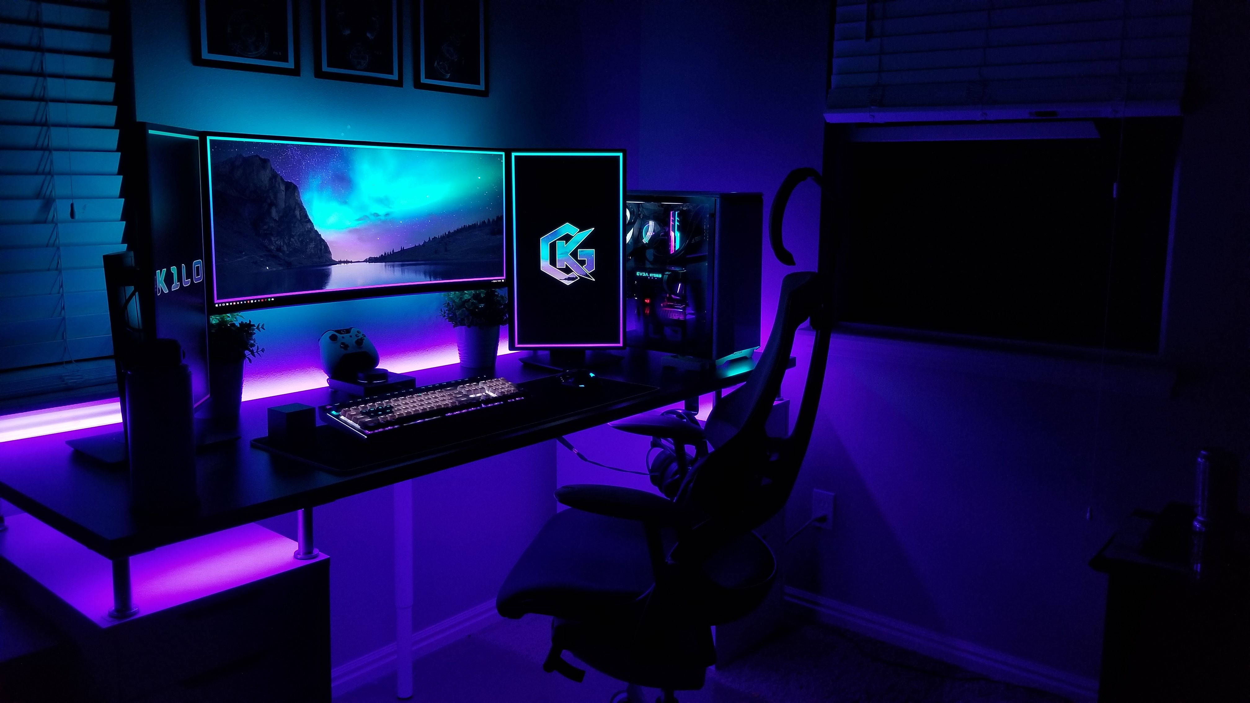 PC-spilloppsett RGB 4K Bakgrunner