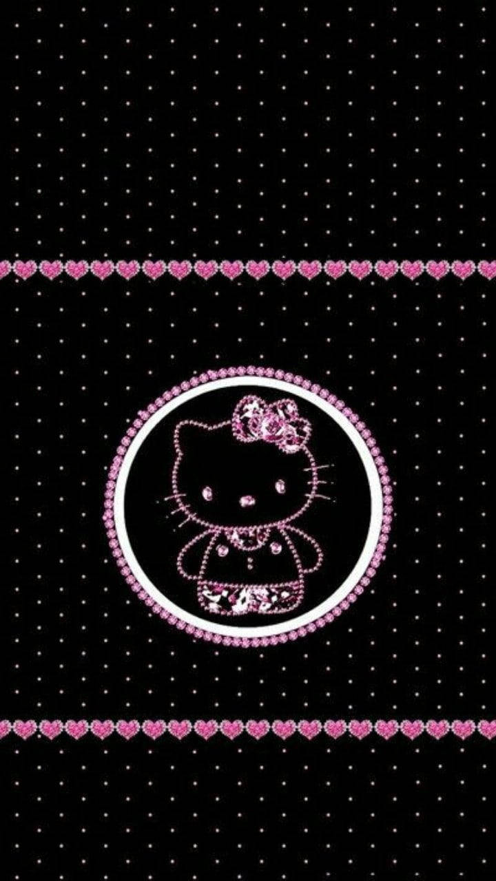 Pen Prikket Svart Hello Kitty Bakgrunner