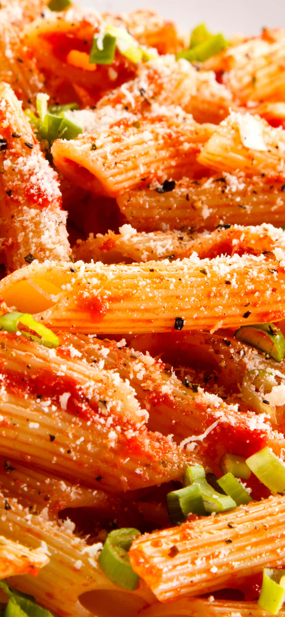 Penne Pasta Med Rød Saus iPhone X Pasta Bakgrunn Bakgrunner