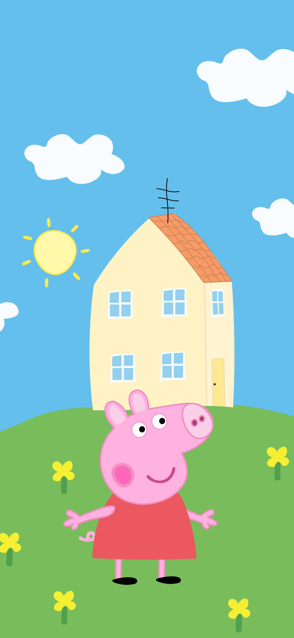 Peppa Gris iPhone Blomstereng Bakgrunner