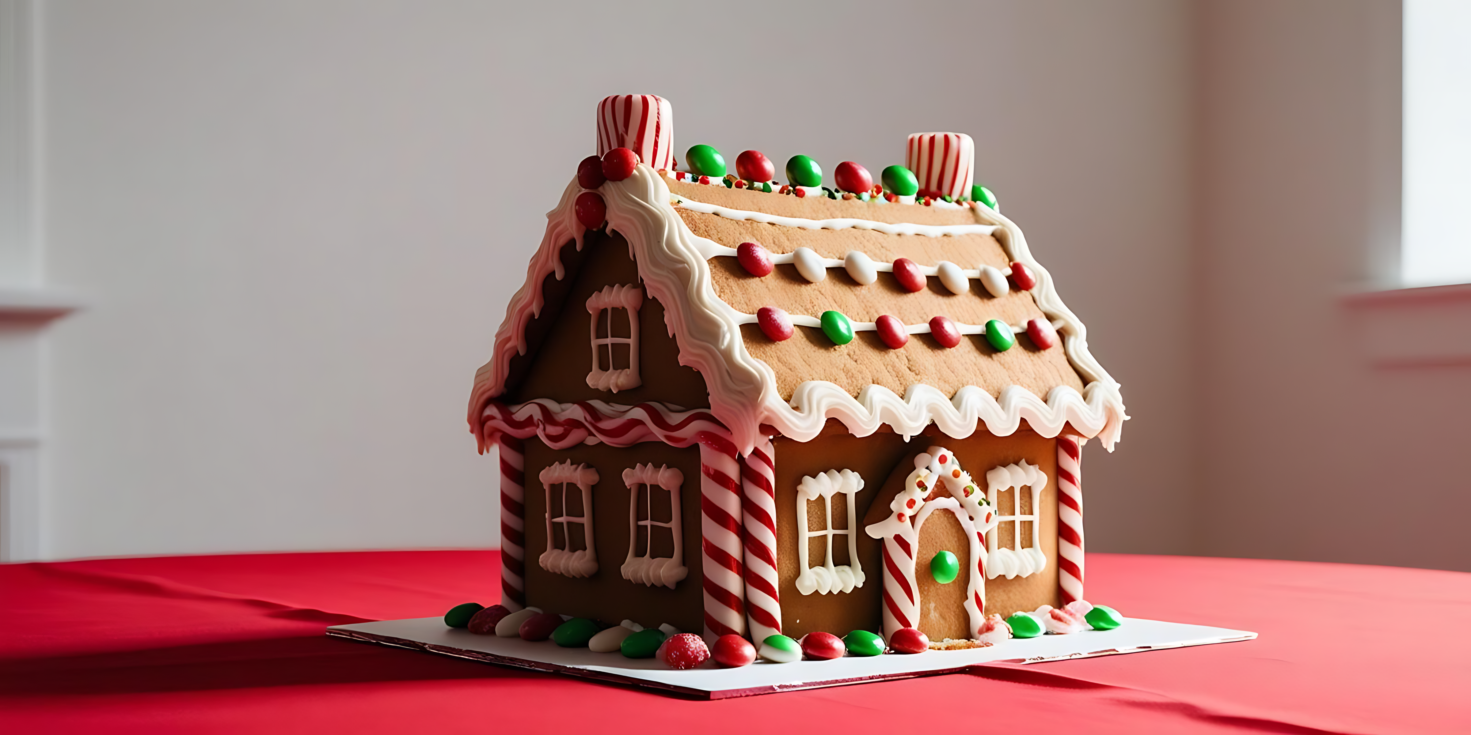 Pepperkakehus i koselig setting Bakgrunner