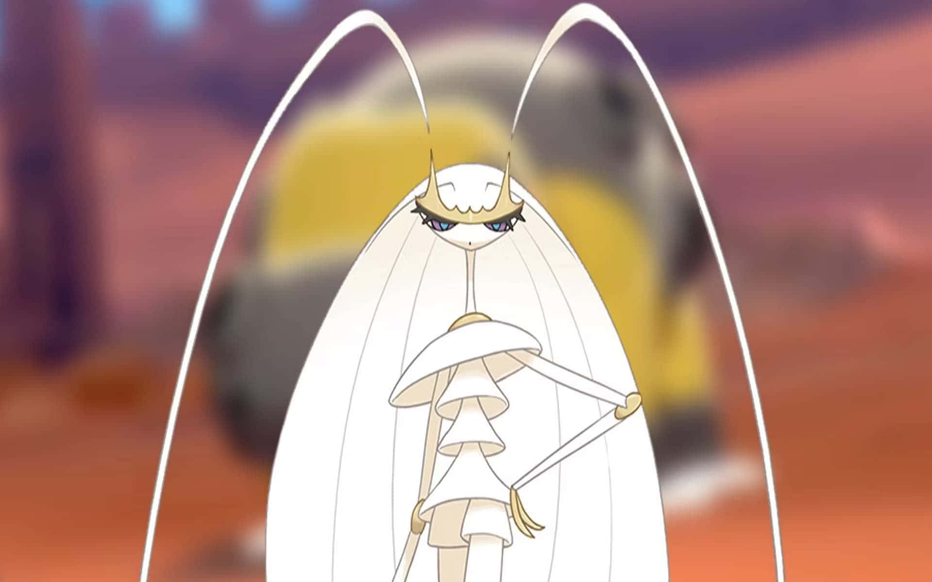 Pheromosa Pokemon med uskarp bakgrunn Bakgrunner