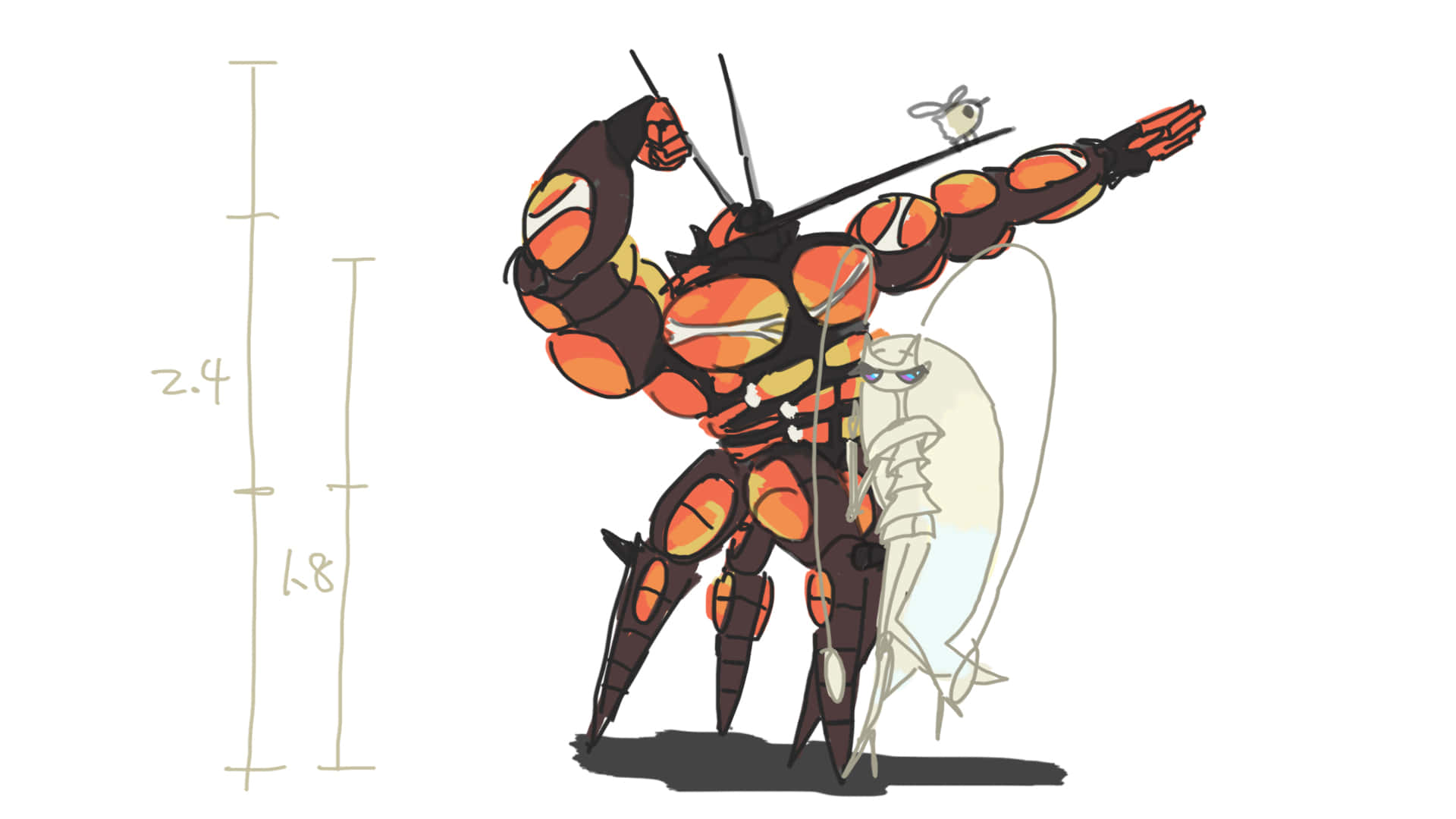 Pheromosa som klamrer seg fast til Buzzwole Bakgrunner