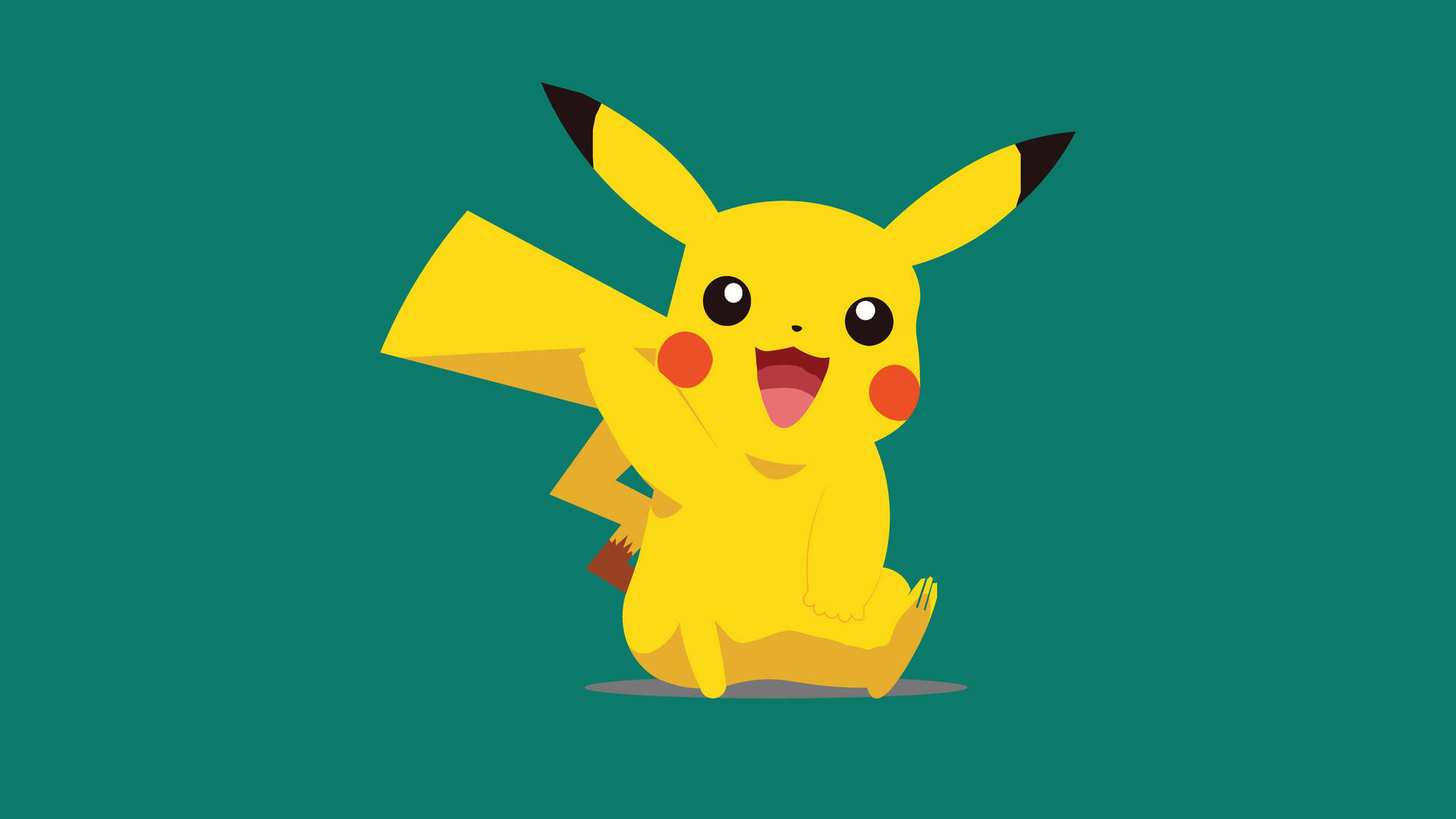 Pikachu-bakgrunnsbilde i furugrønn bakgrunn.