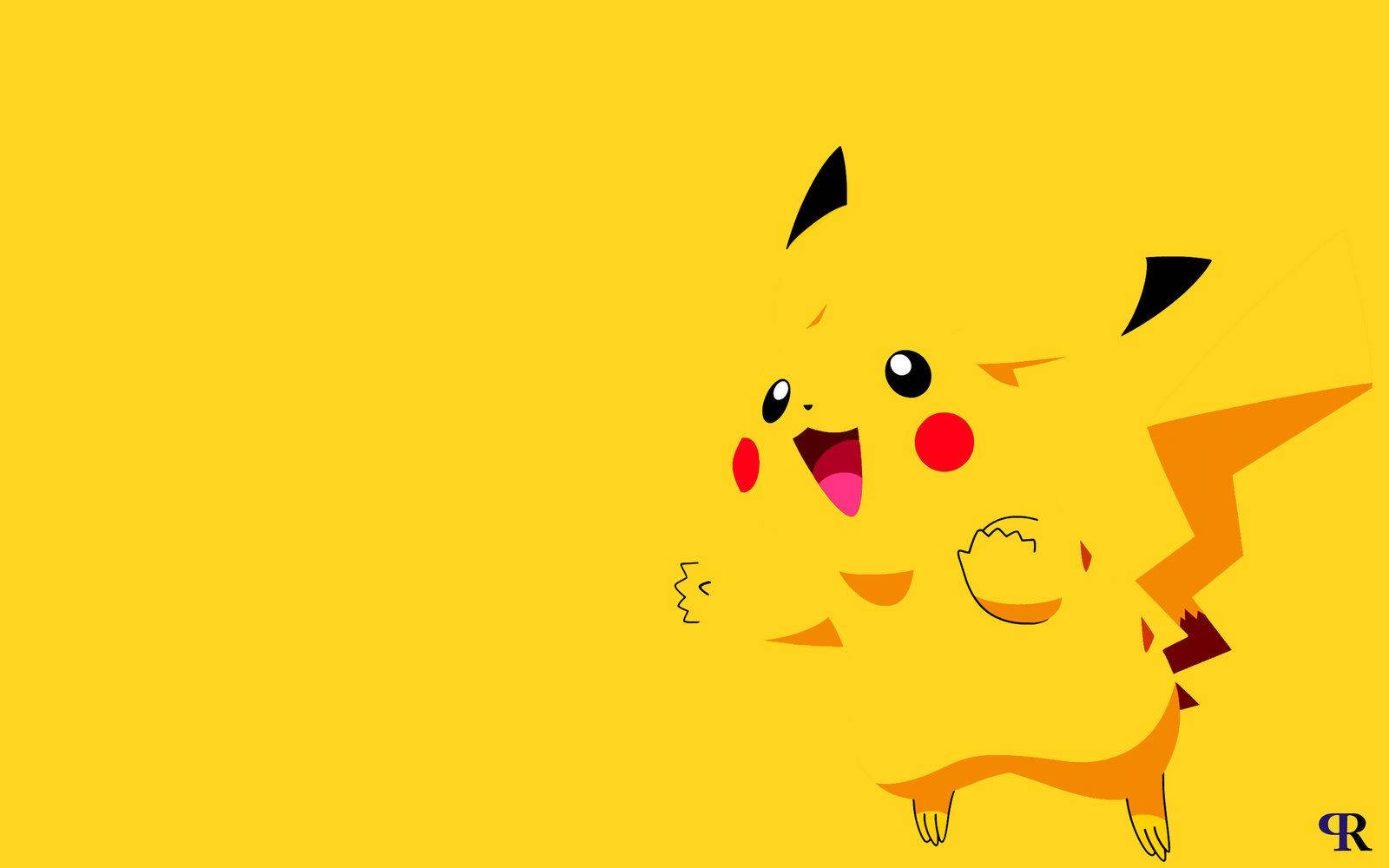 Bakgrunnsbilde av Pikachu som smelter inn i den gule bakgrunnen.
