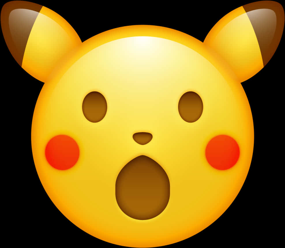 Pikachu Overrasket Emoji Bakgrunner