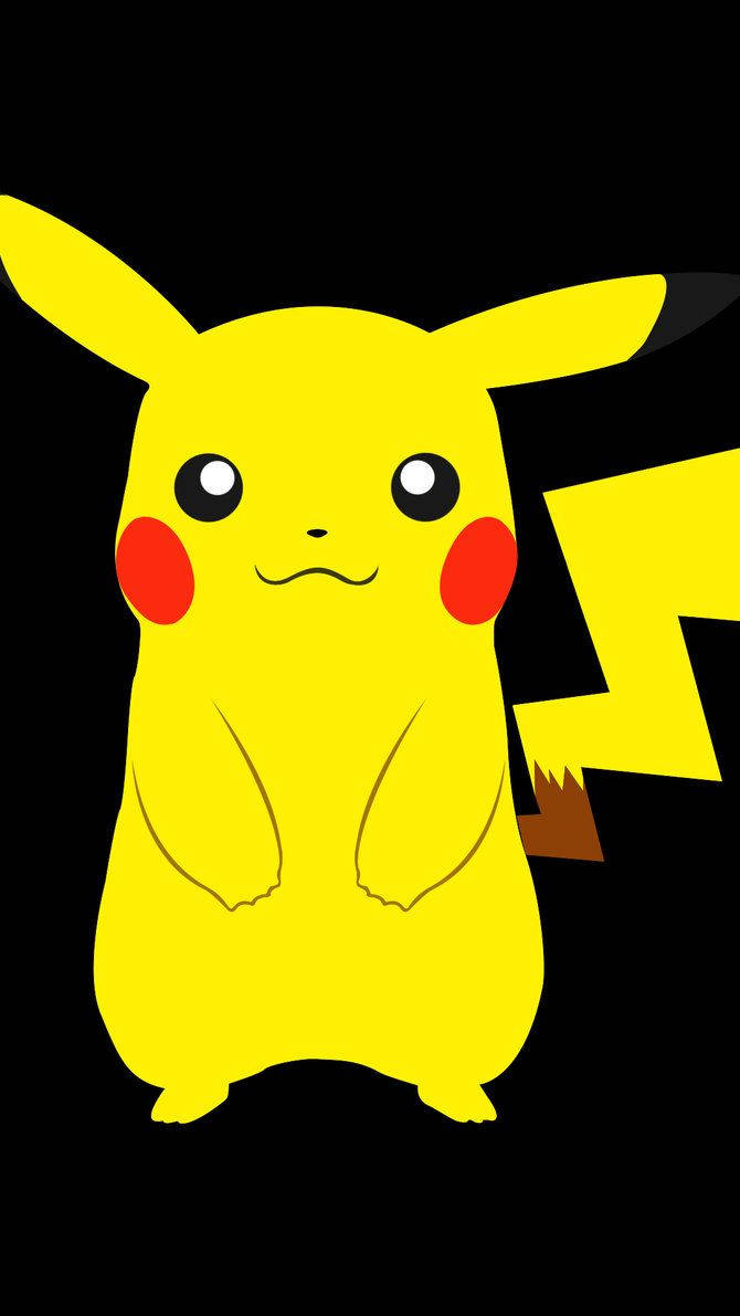 Bakgrunnsbilde av Pikachu på svart bakgrunn.