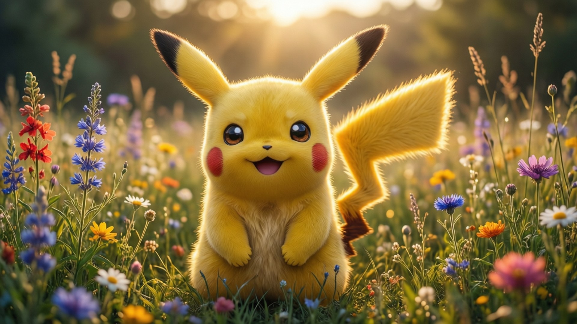 Pikachu ved soloppgang Bakgrunner