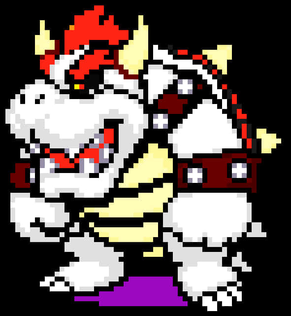 Pikselert Bowser-kunstverk Bakgrunner