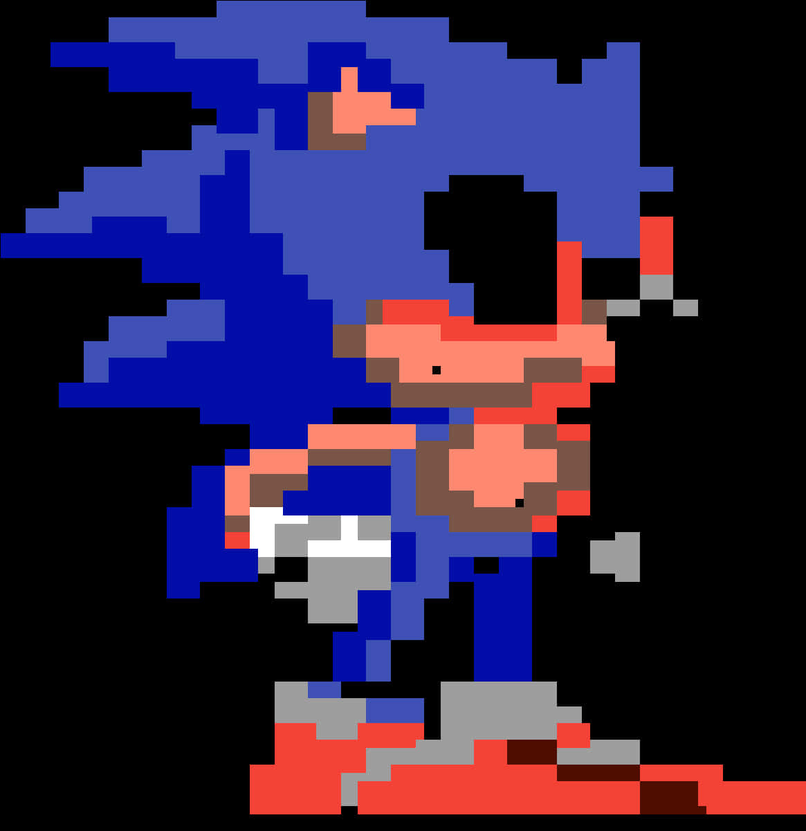Pikselert Sonic-figur Bakgrunner
