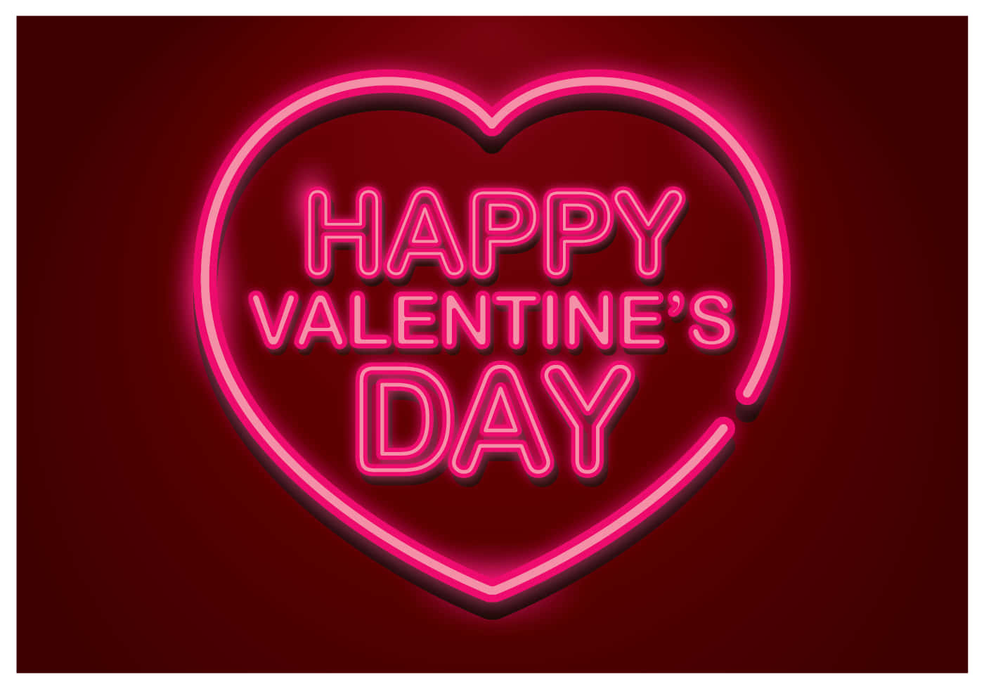 Pink neon søt Valentinsdag-illustrasjon Bakgrunner