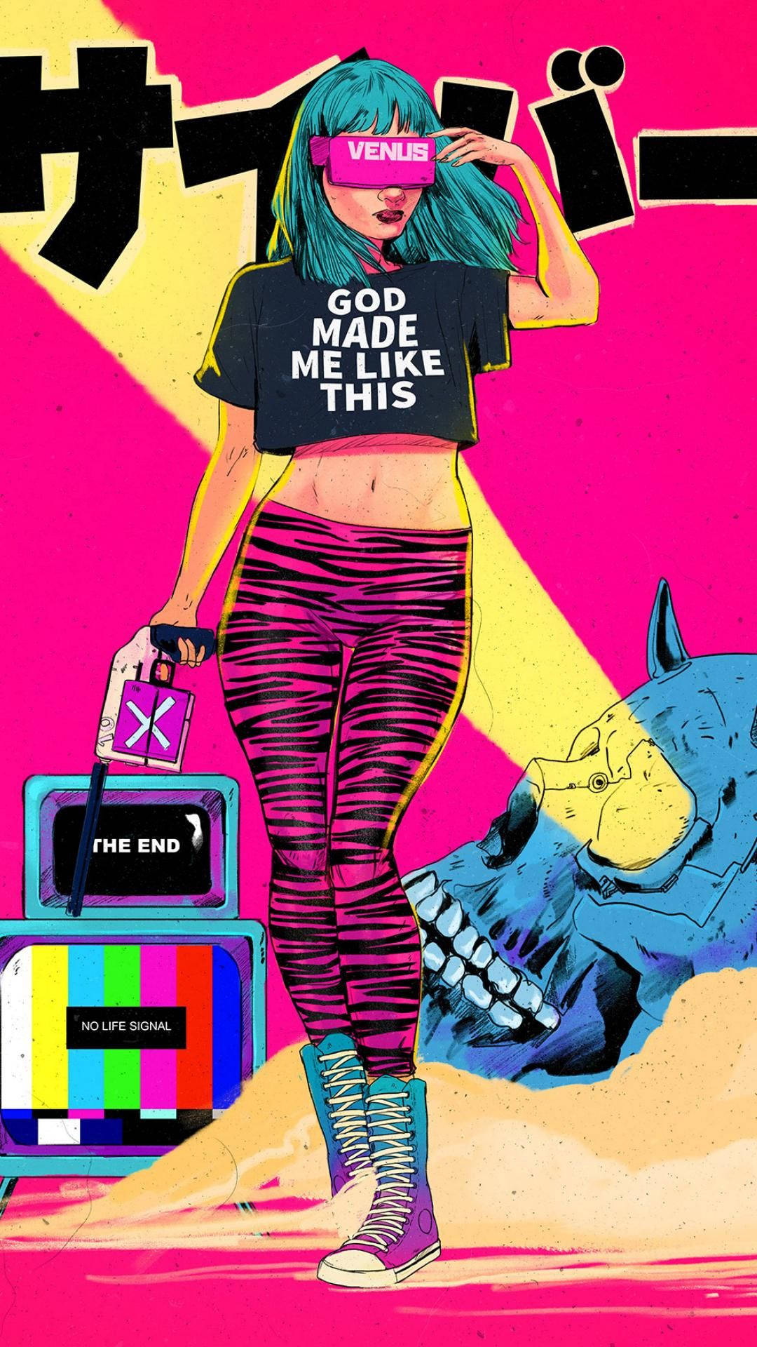 Pink Pop Art Aesthetic Jente Bakgrunner