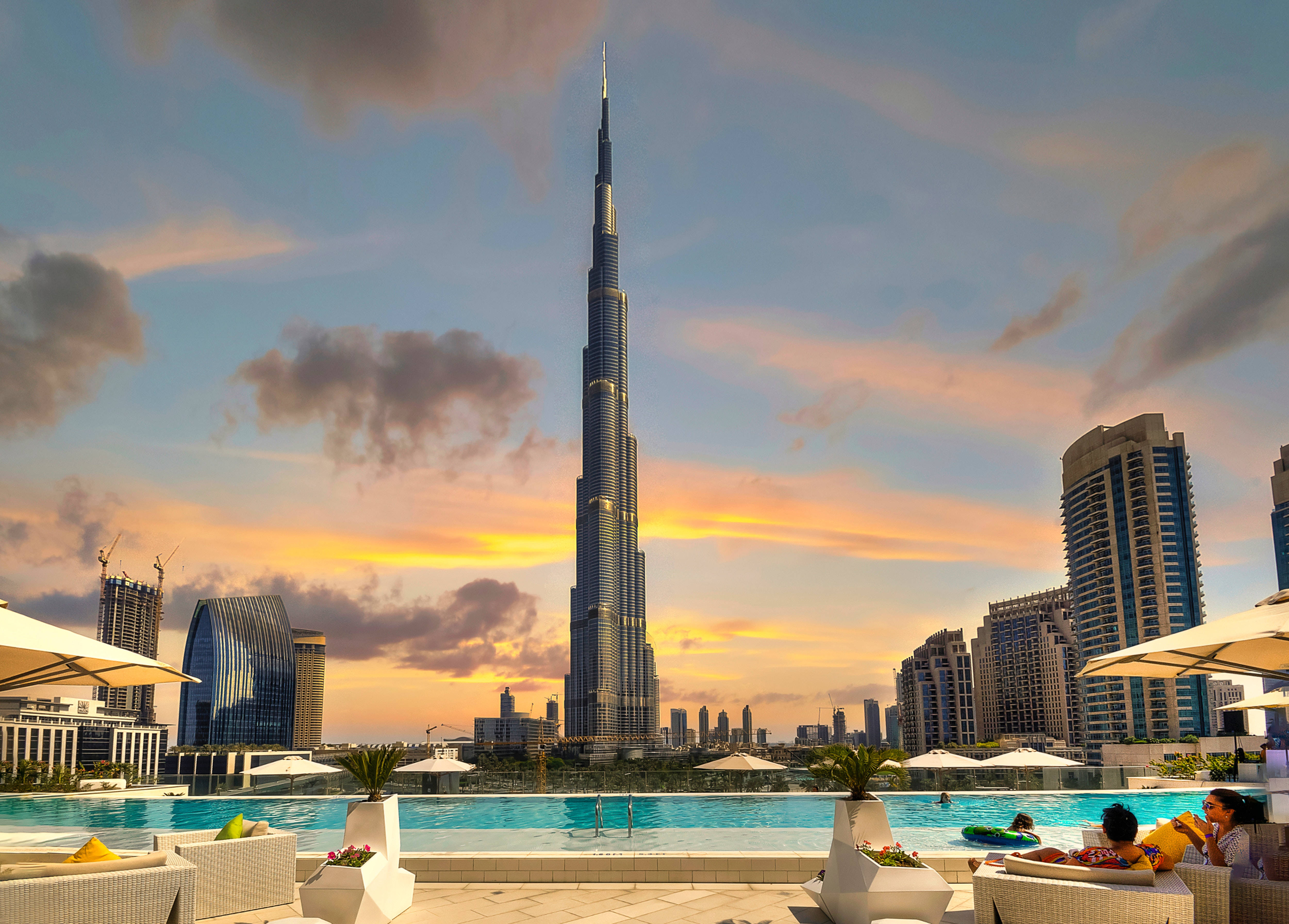 Pittoresk Burj Khalifa i Dubai Bakgrunner
