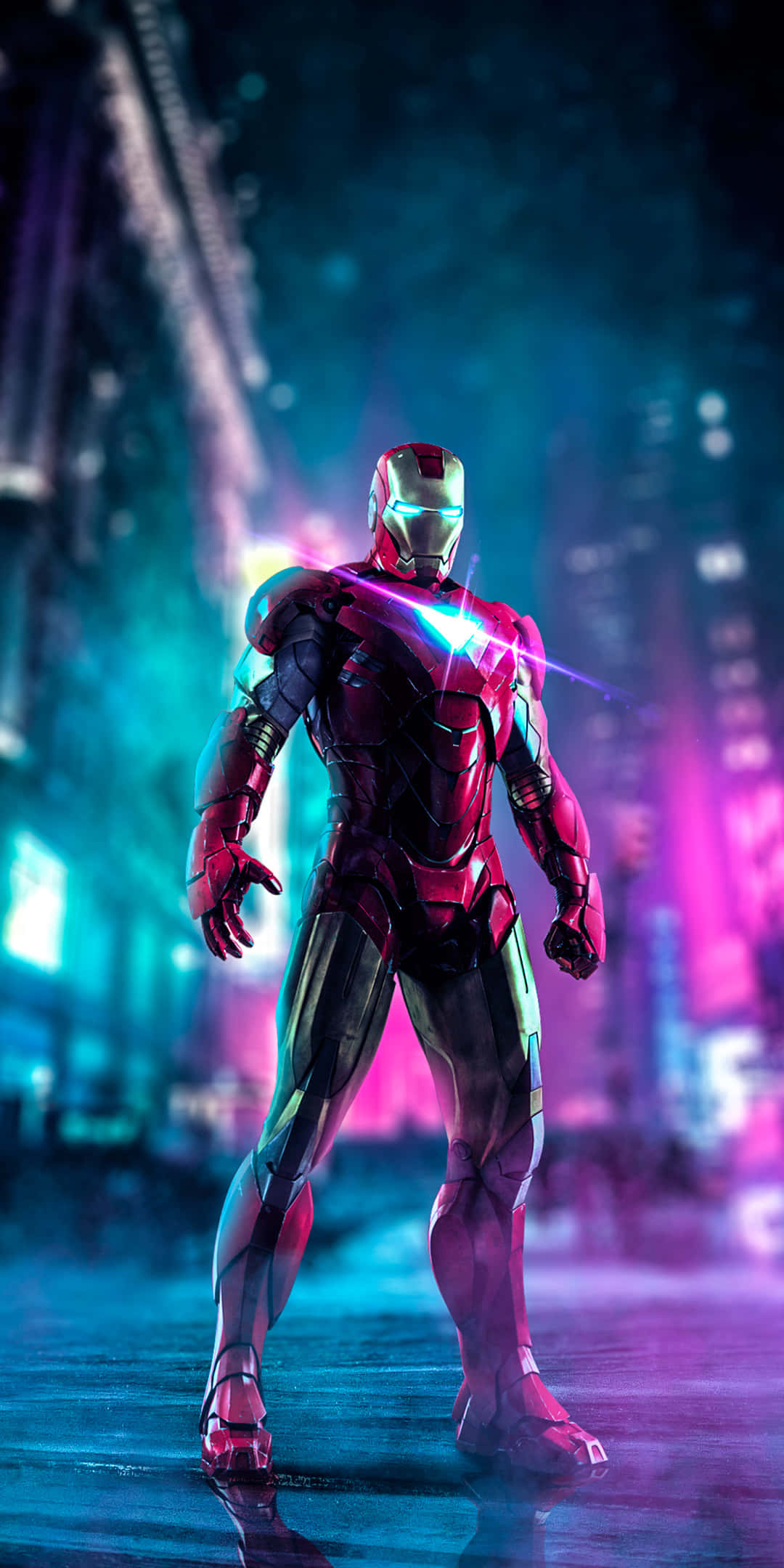 Pixel 3 Iron Man Neon Bakgrunn Bakgrunner