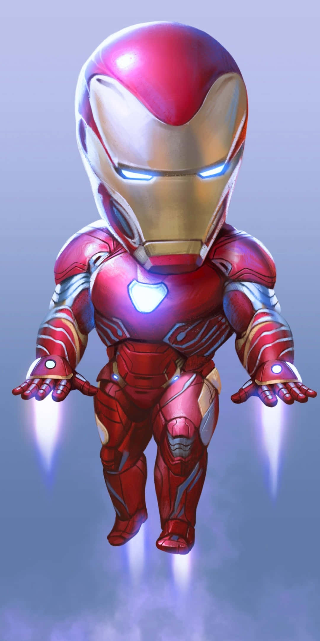 Pixel 3 Iron Man Flyvende Chibi Bakgrunn Bakgrunner