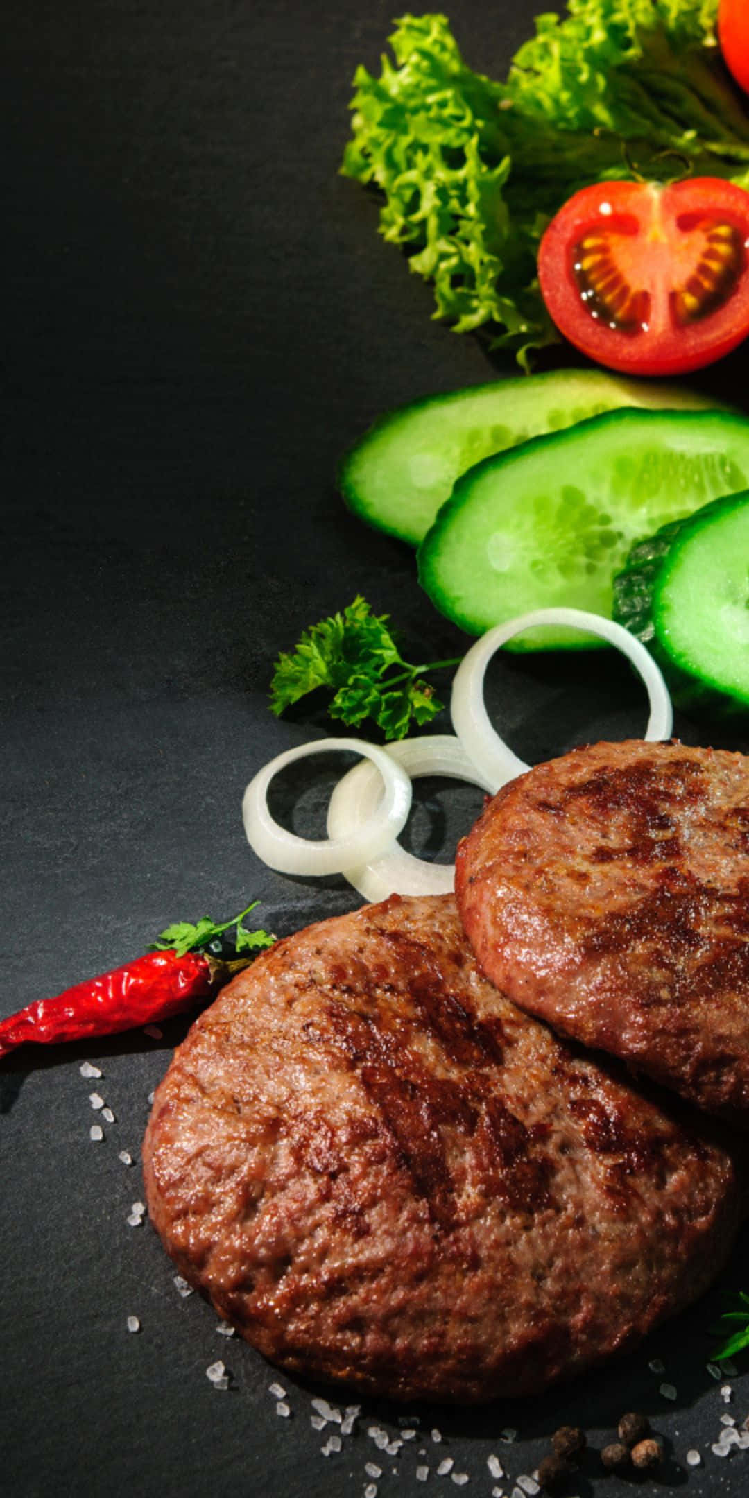 Pixel 3 Mat Wagyu Burger Bakgrunn Bakgrunner