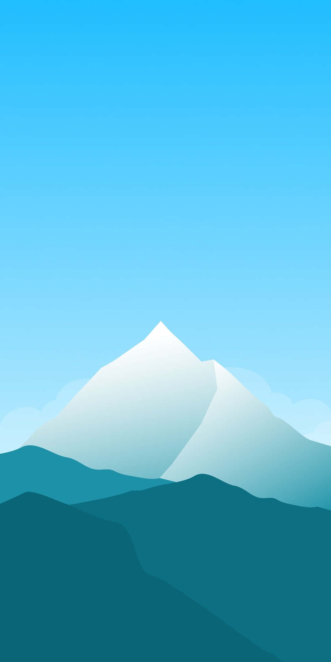 Pixel 3 Minimal Bakgrunn Lys Blåtonet Hvitt Fjell Bakgrunner