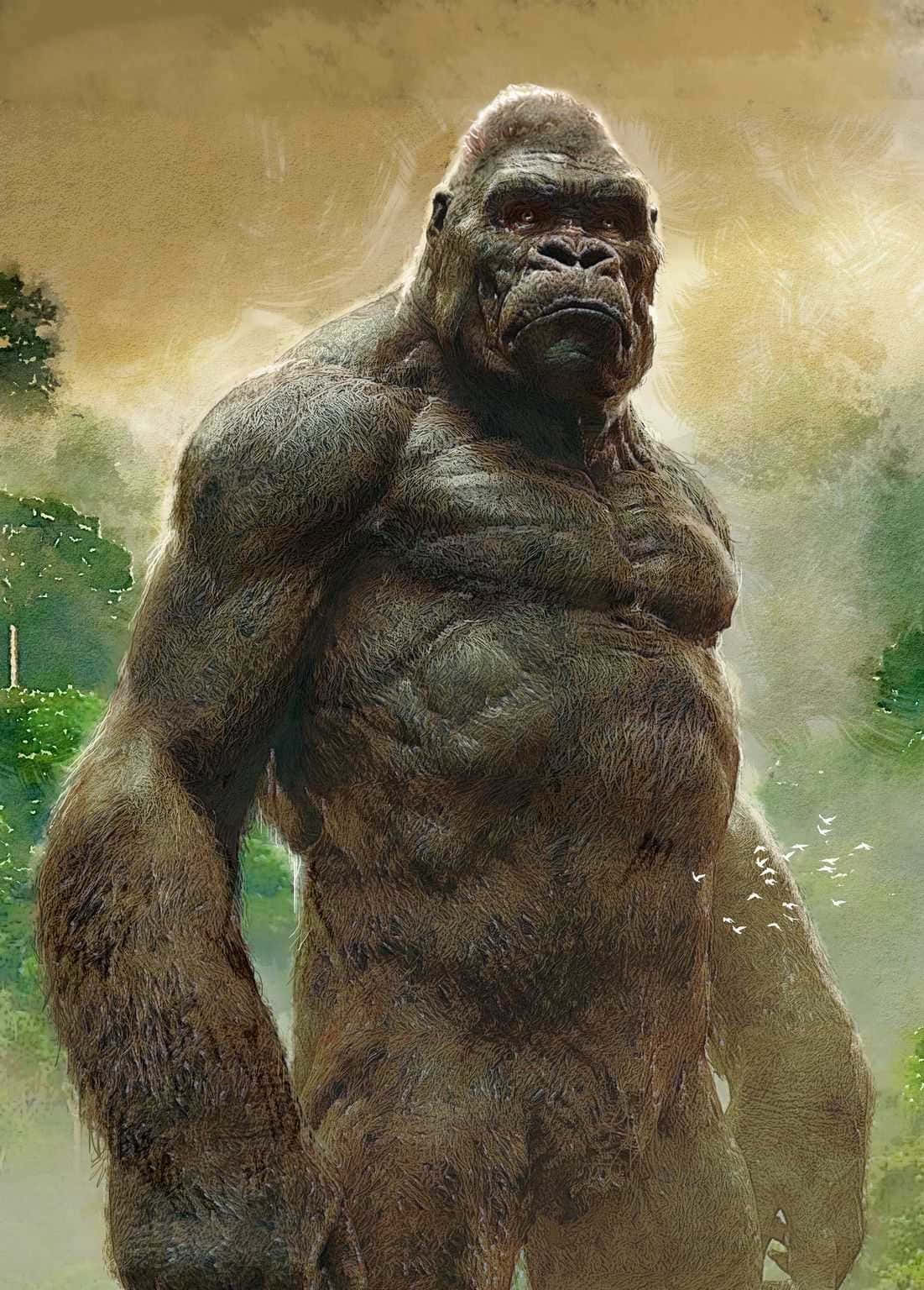 Pixel 3 Muskelsterk Gorilla Bakgrunn Bakgrunner