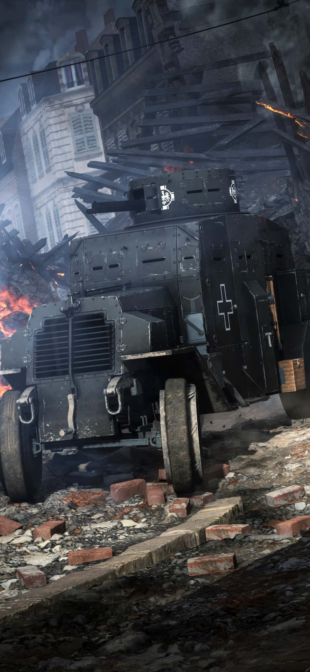 Pixel 3xl Battlefield 1 Bakgrunn Tysk Pansret Bil Bakgrunner