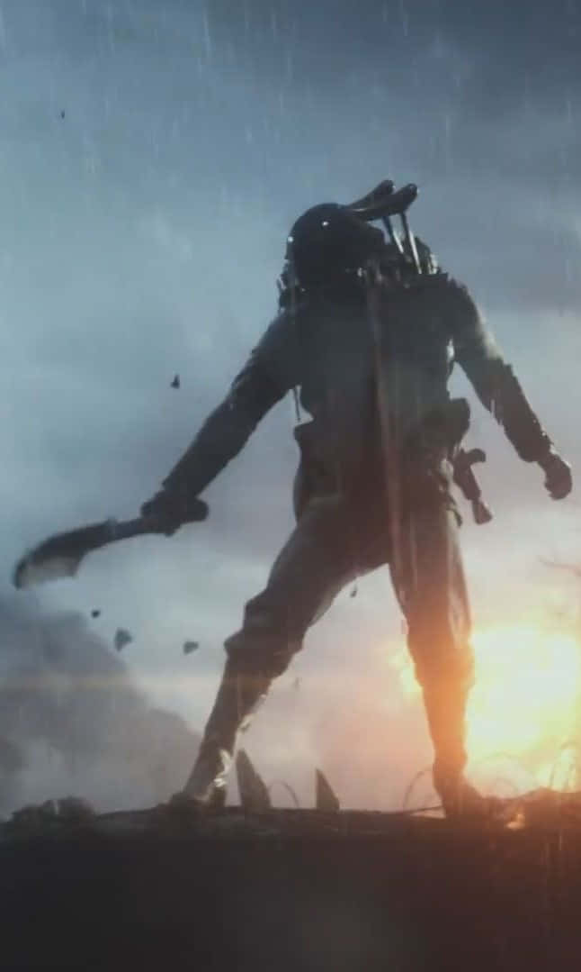 Pixel 3xl Battlefield 1 bakgrunn soldat som svinger en slaktekniv Bakgrunner