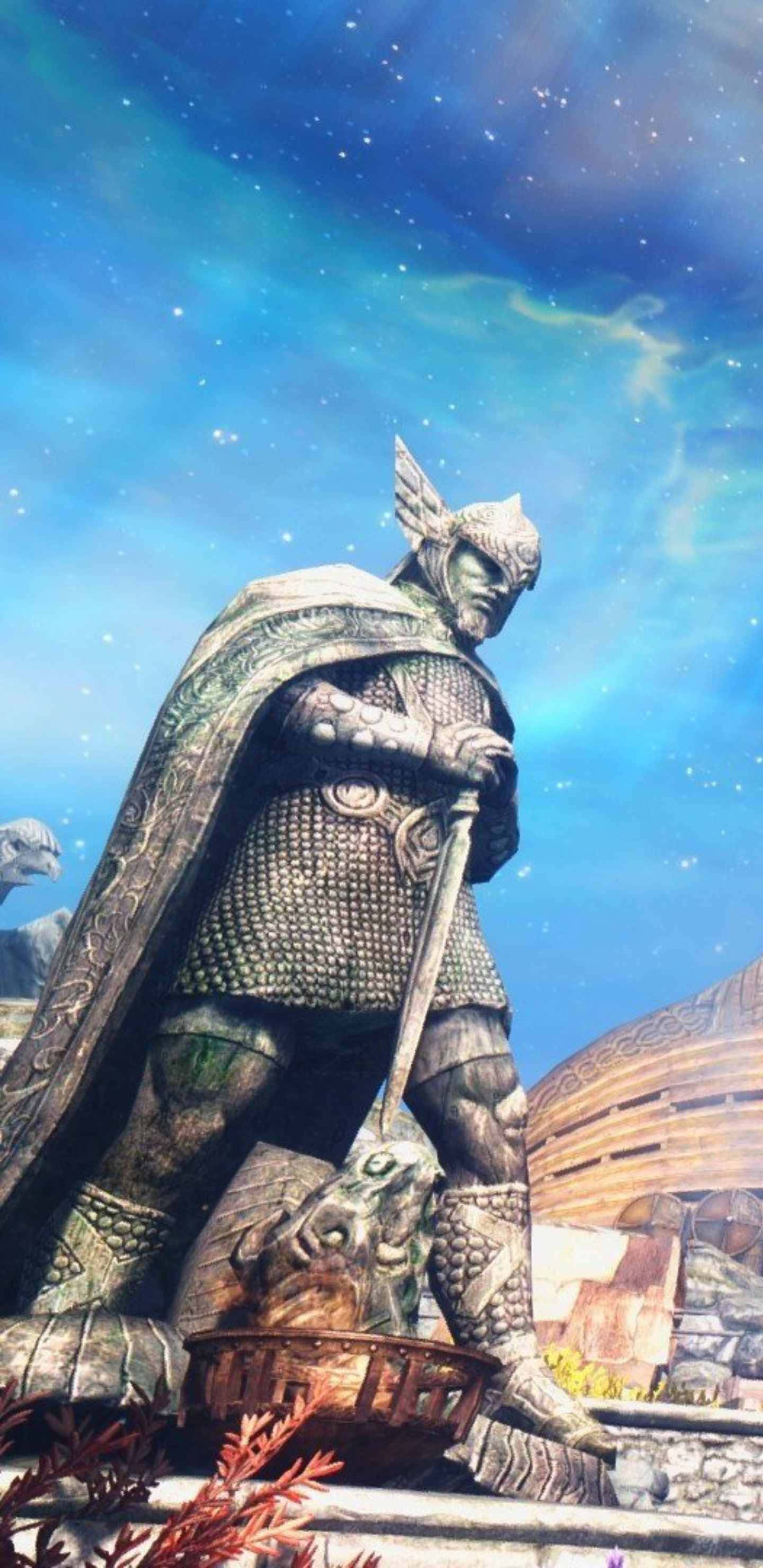 Pixel 3XL The Talos Principle Bakgrunn Statue av Talos i solen Bakgrunner
