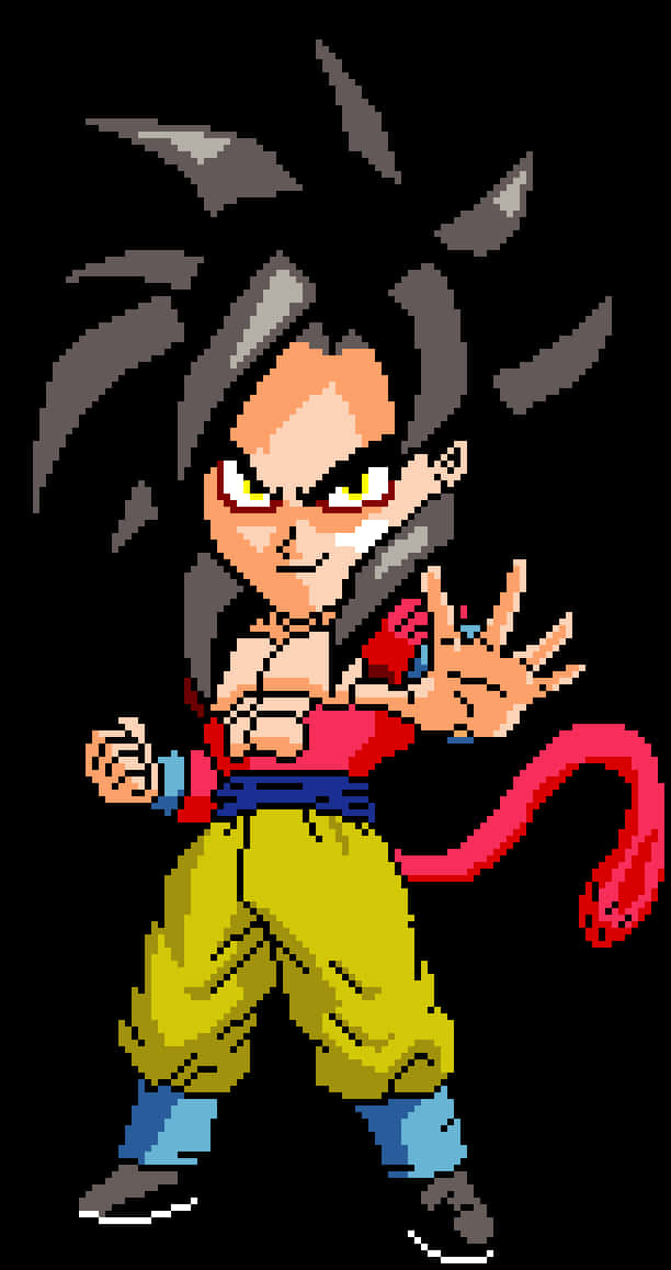 Pixel Art Goku Posering Bakgrunner