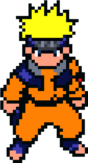 Pixelert Naruto Uzumaki-karakter Bakgrunner