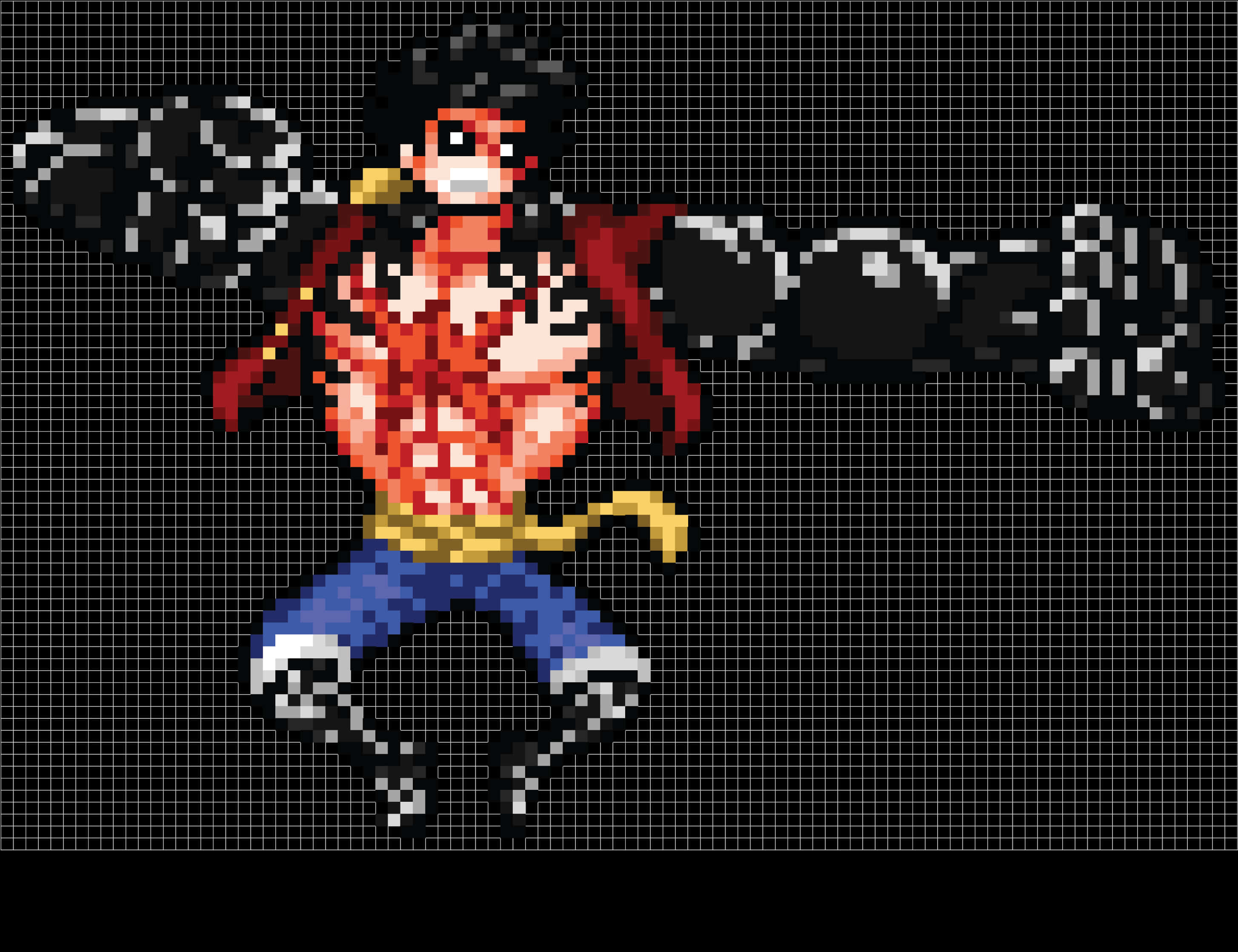 Pixelkunst Luffy One Piece Bakgrunner