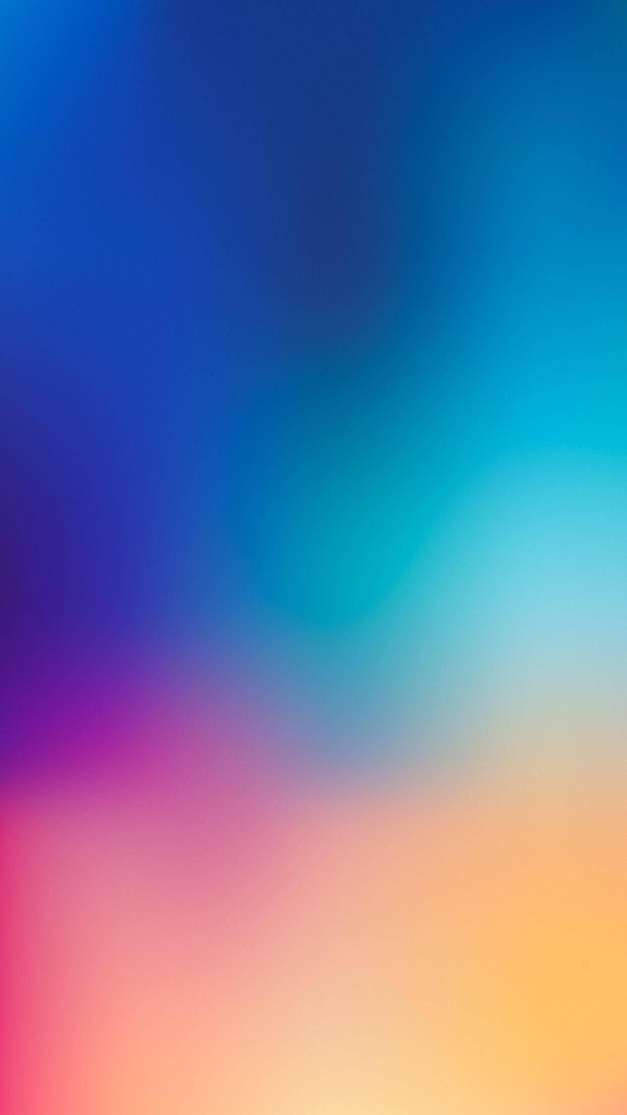Plain blå oransje uskarp gradient iPhone Bakgrunner