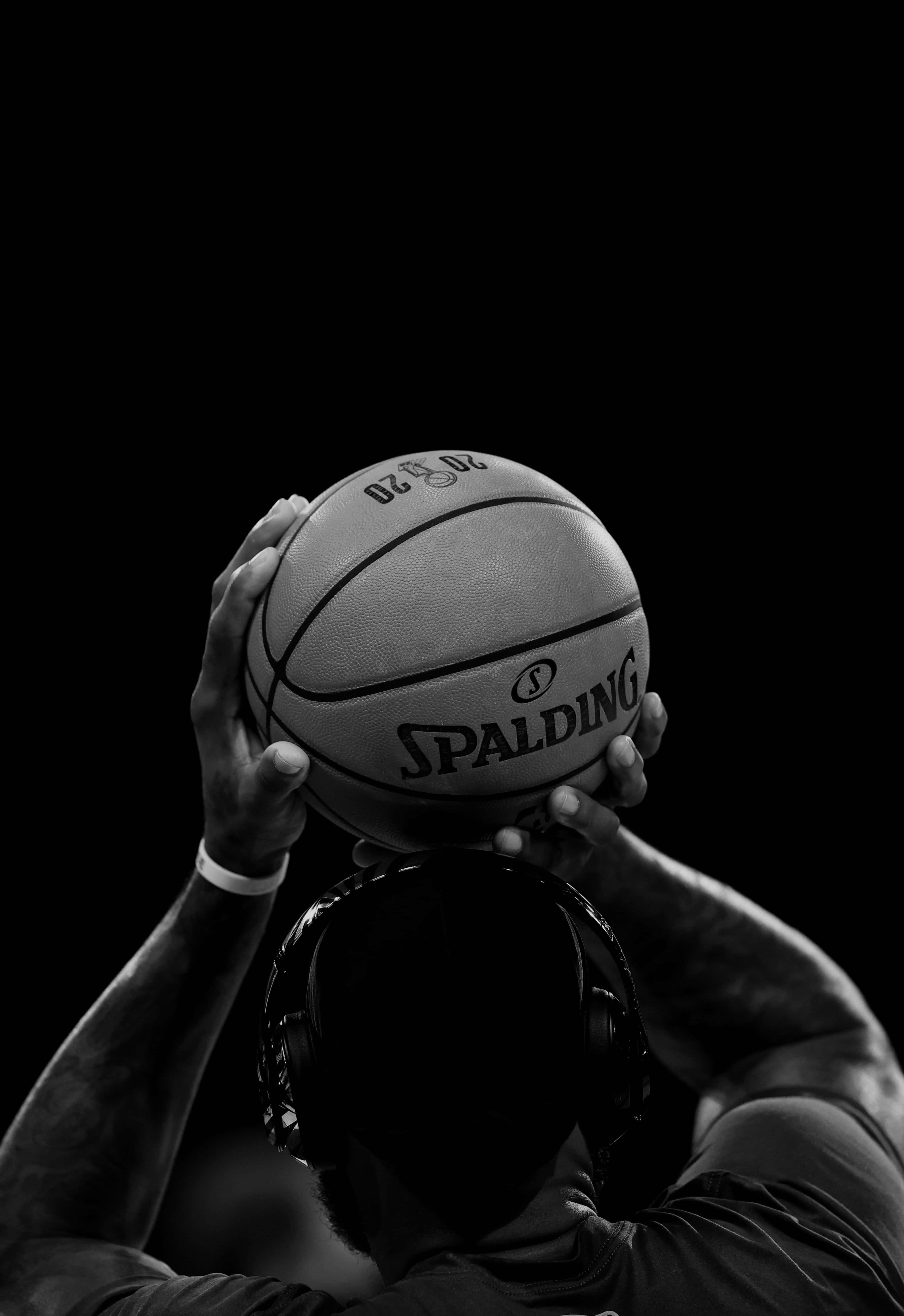 Plakat av svart basketball Spalding Bakgrunner