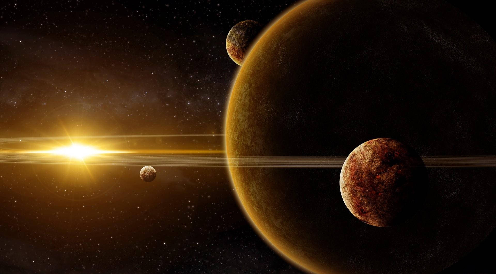 Planet i galakseuniverset bakgrunnsbilde