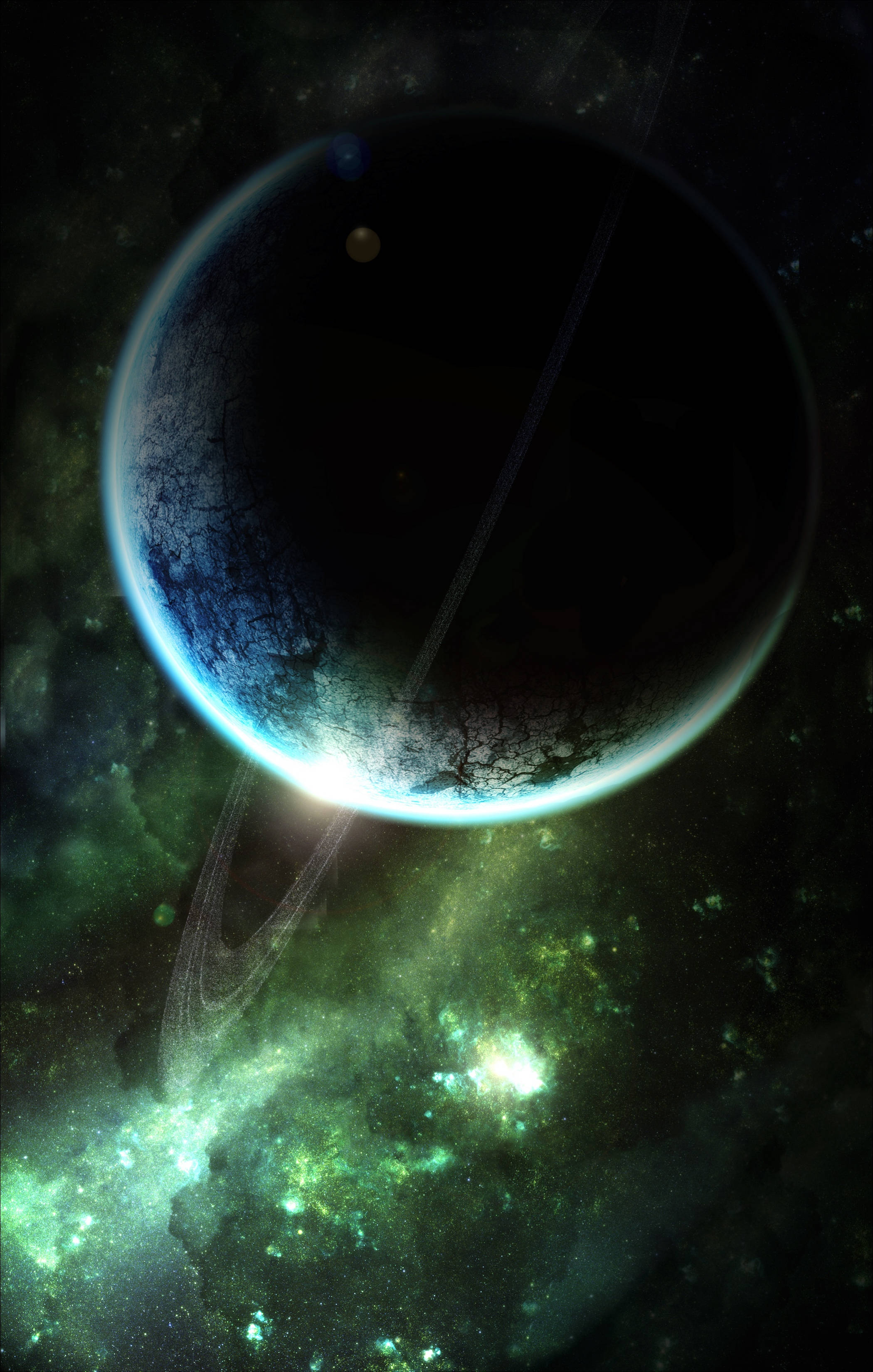 Planet Saturn Outer Space Bakgrunner