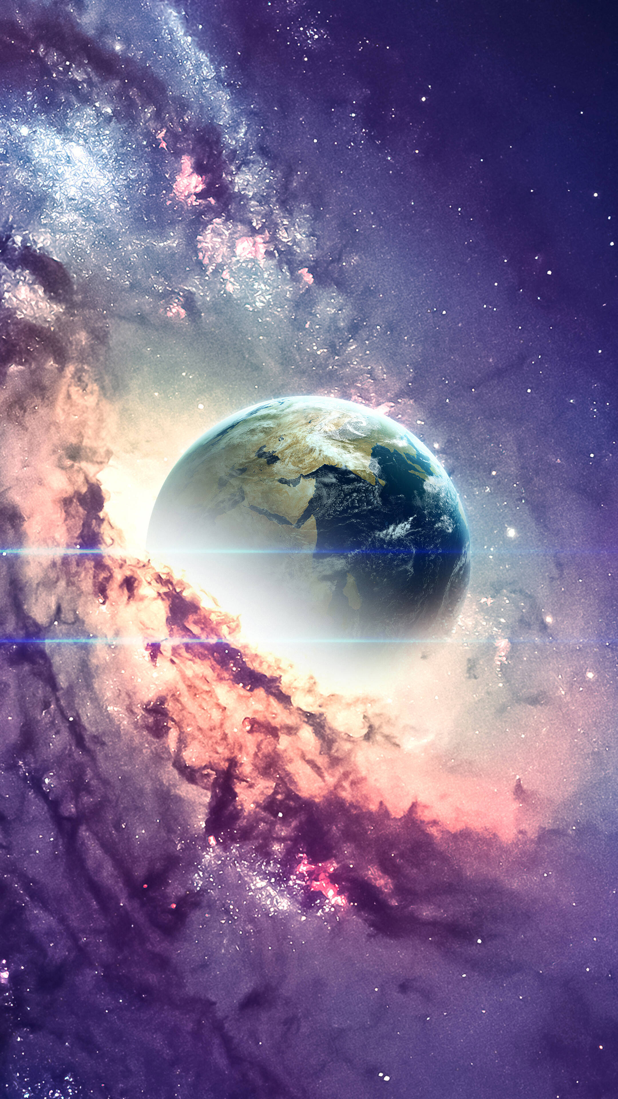 Planet som dukker opp i rommet 4K-telefon Bakgrunner
