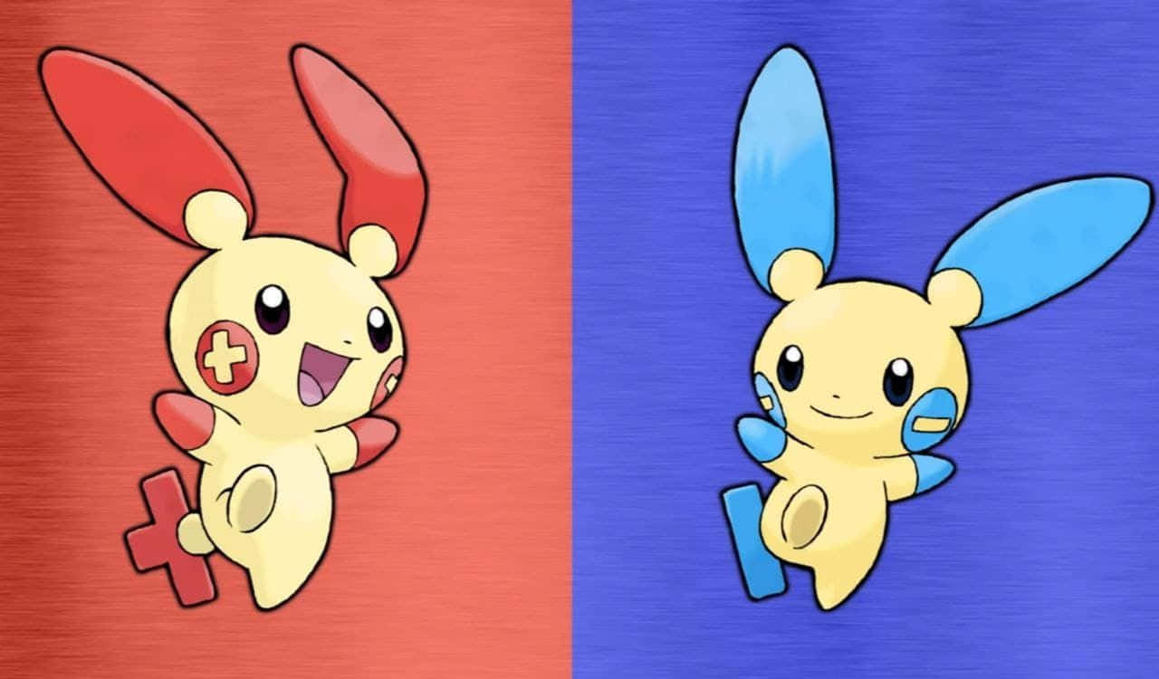 Plusle rød og blå bakgrunn Bakgrunner