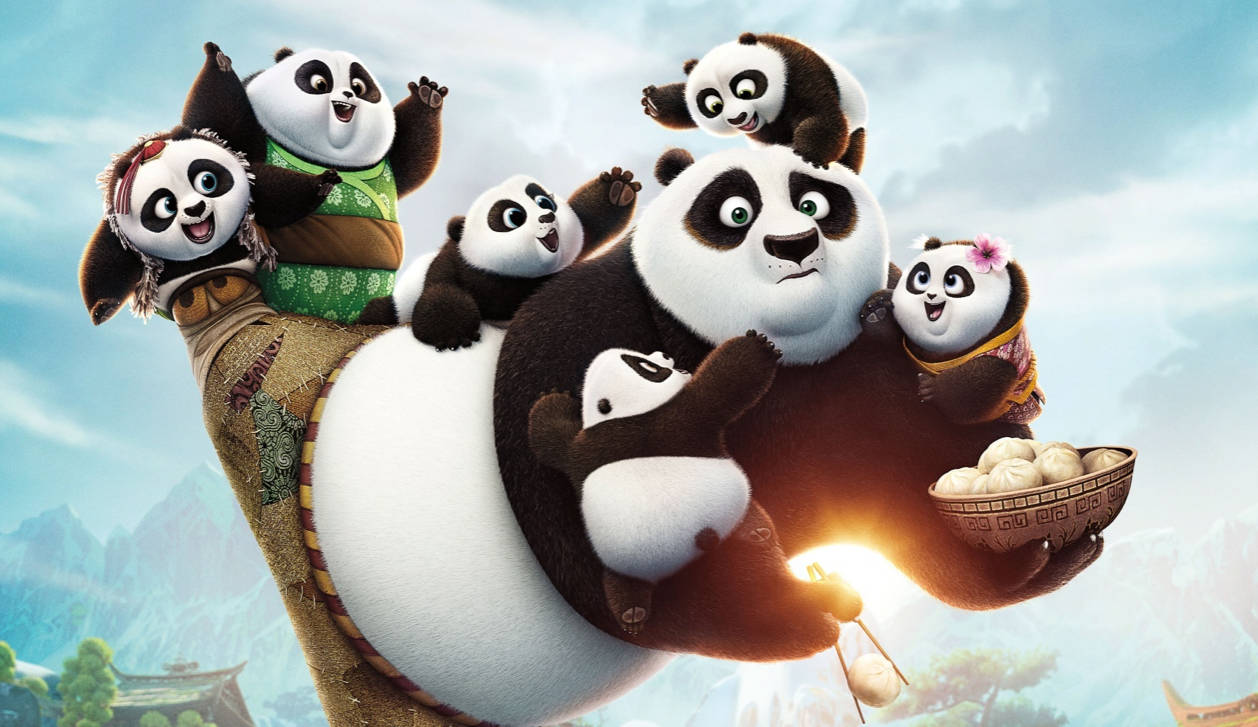 Po og lille panda 4K tegneserie Bakgrunner