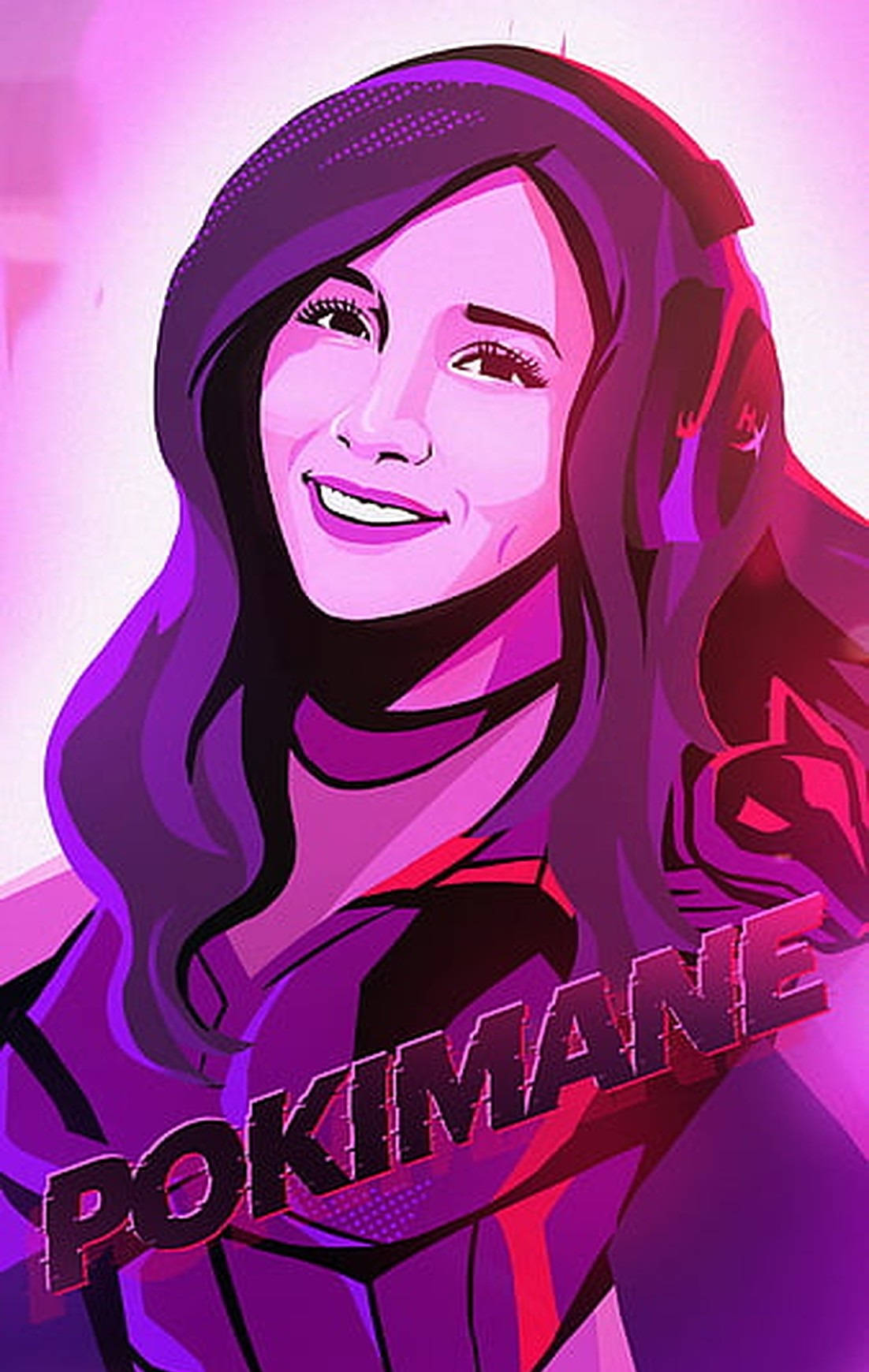 Pokimane HyperX Game rosa kunst Bakgrunner