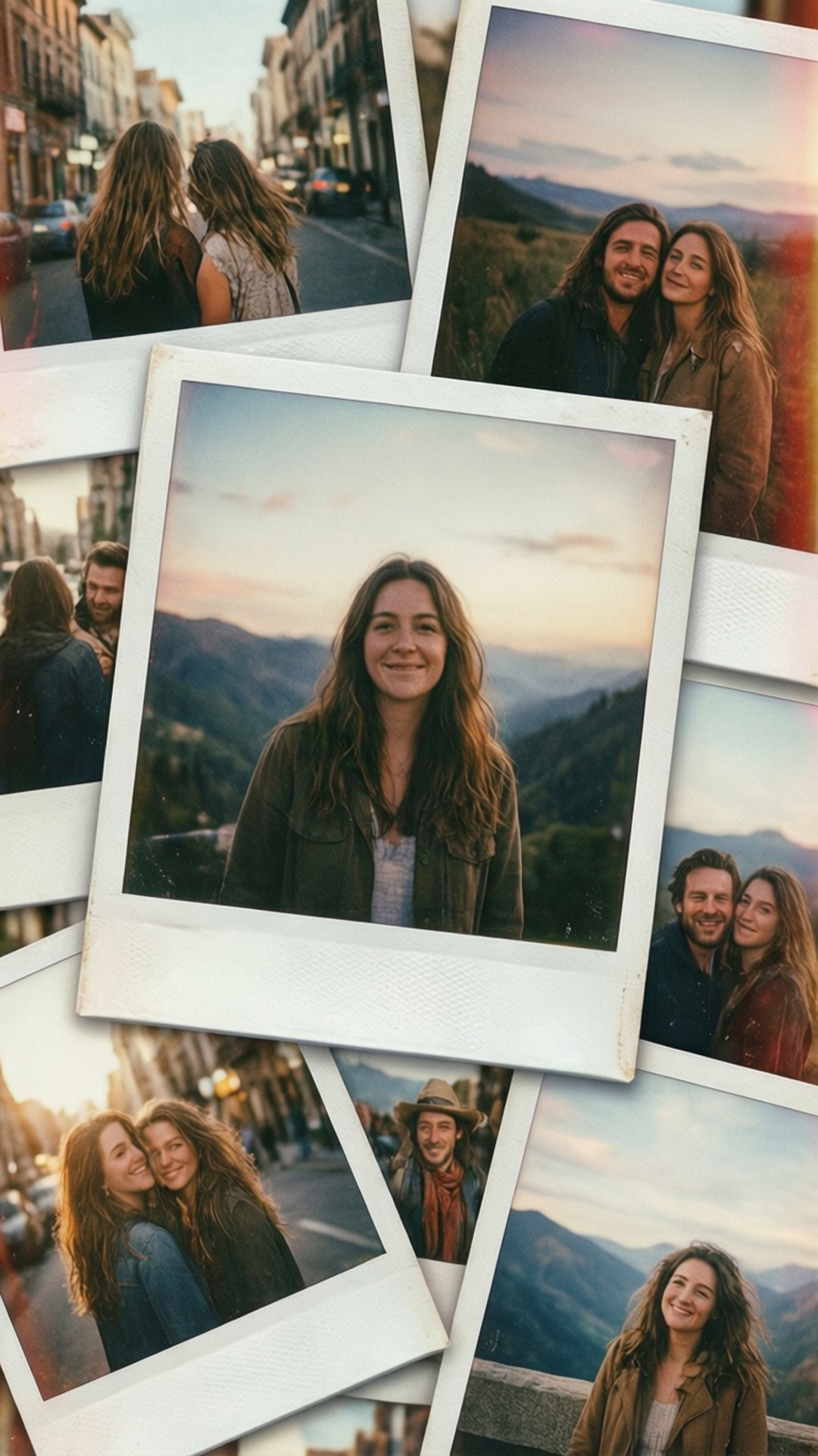 Polaroid Reisekollasj Bakgrunner