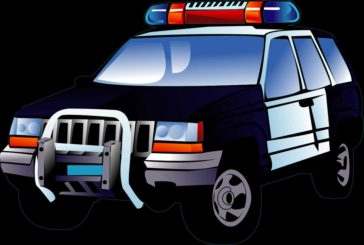 Politi SUV tegneserieillustrasjon Bakgrunner