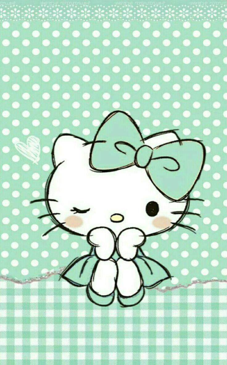 Polka Dot Hello Kitty Estetikk Bakgrunner