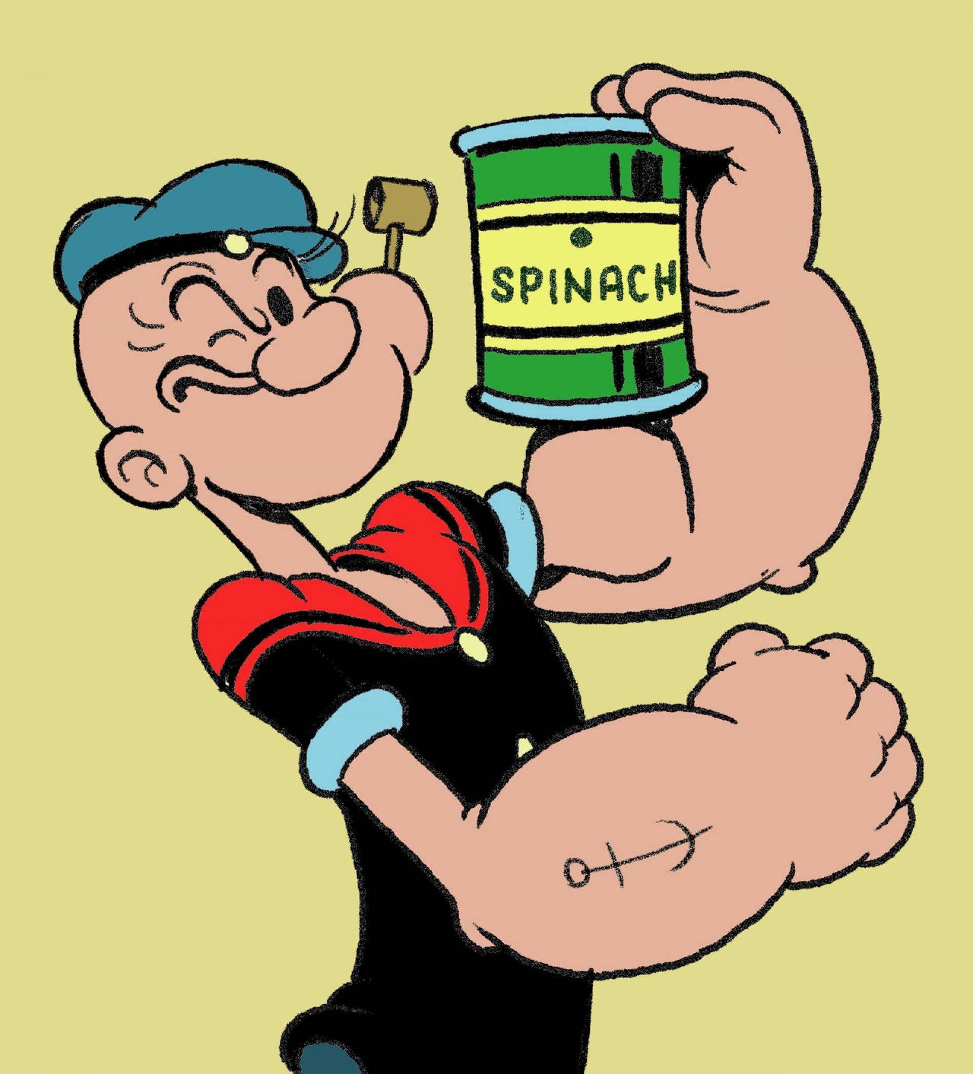 Popeye bærende spinatboks Bakgrunner
