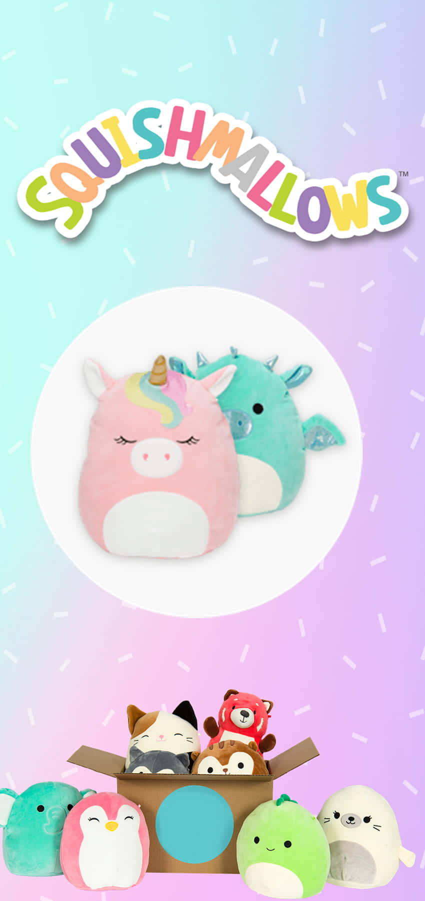 Portrett Himmelblå Og Lilla Squishmallow Bakgrunn Bakgrunner