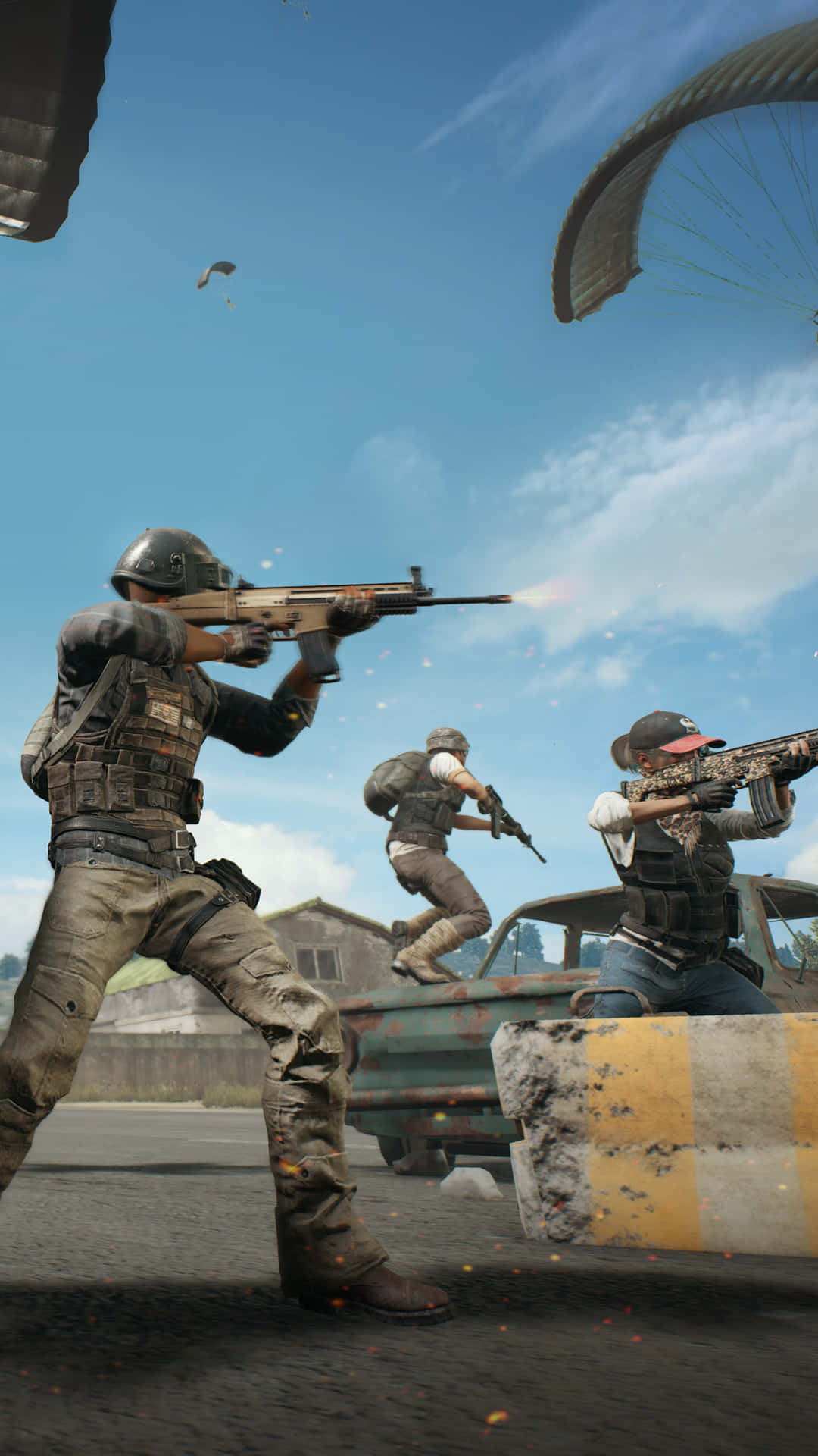 Portrett Pixel 3 Playerunknown's Battlegrounds-karakterer midt i spillet bakgrunn Bakgrunner