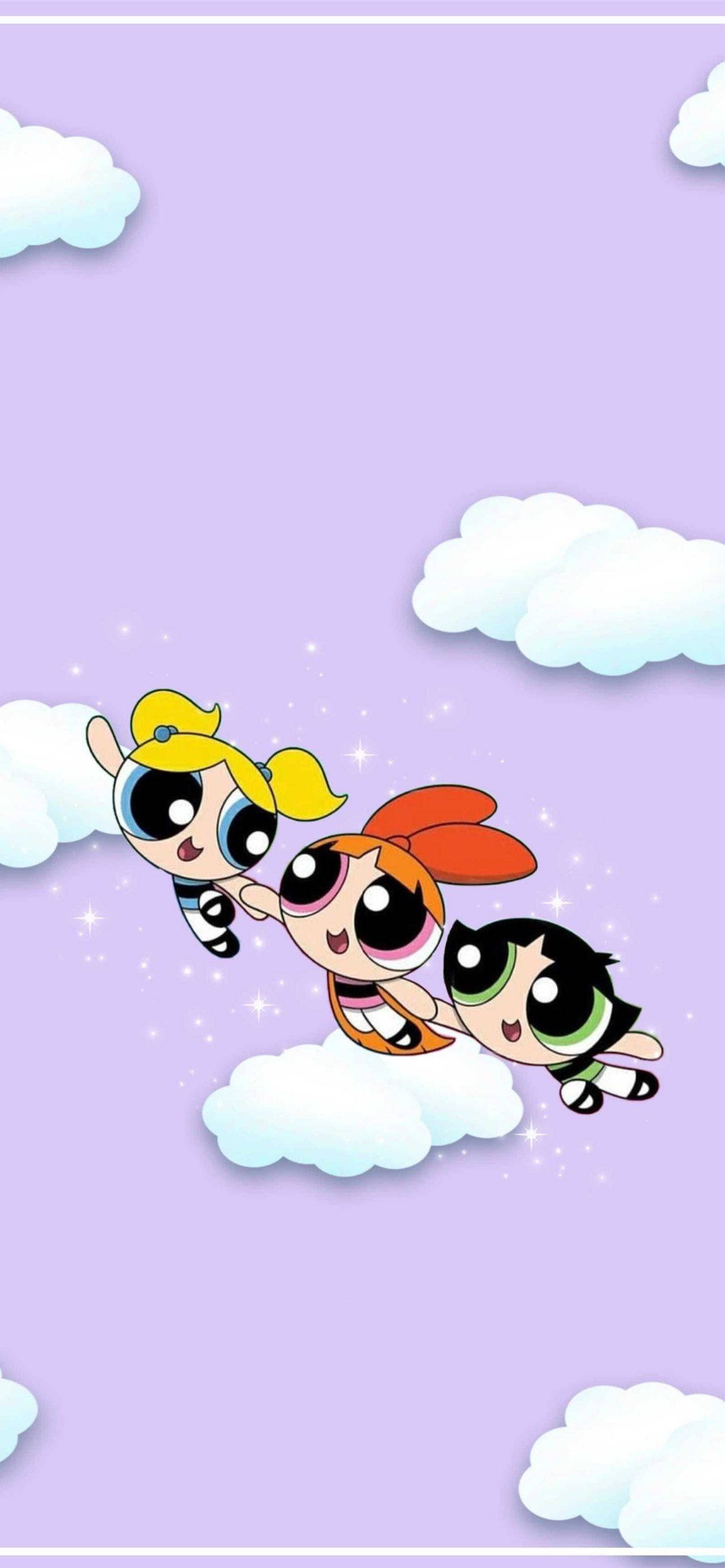 Powerpuff-jentene lilla himmel Bakgrunner