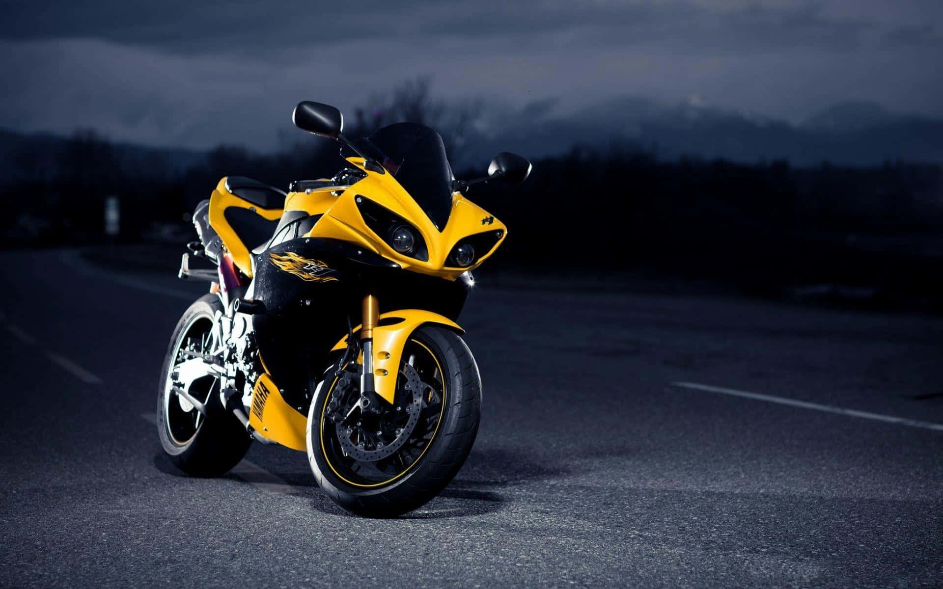 Praktfull bakgrunn med Yamaha R-sykkel Bakgrunner