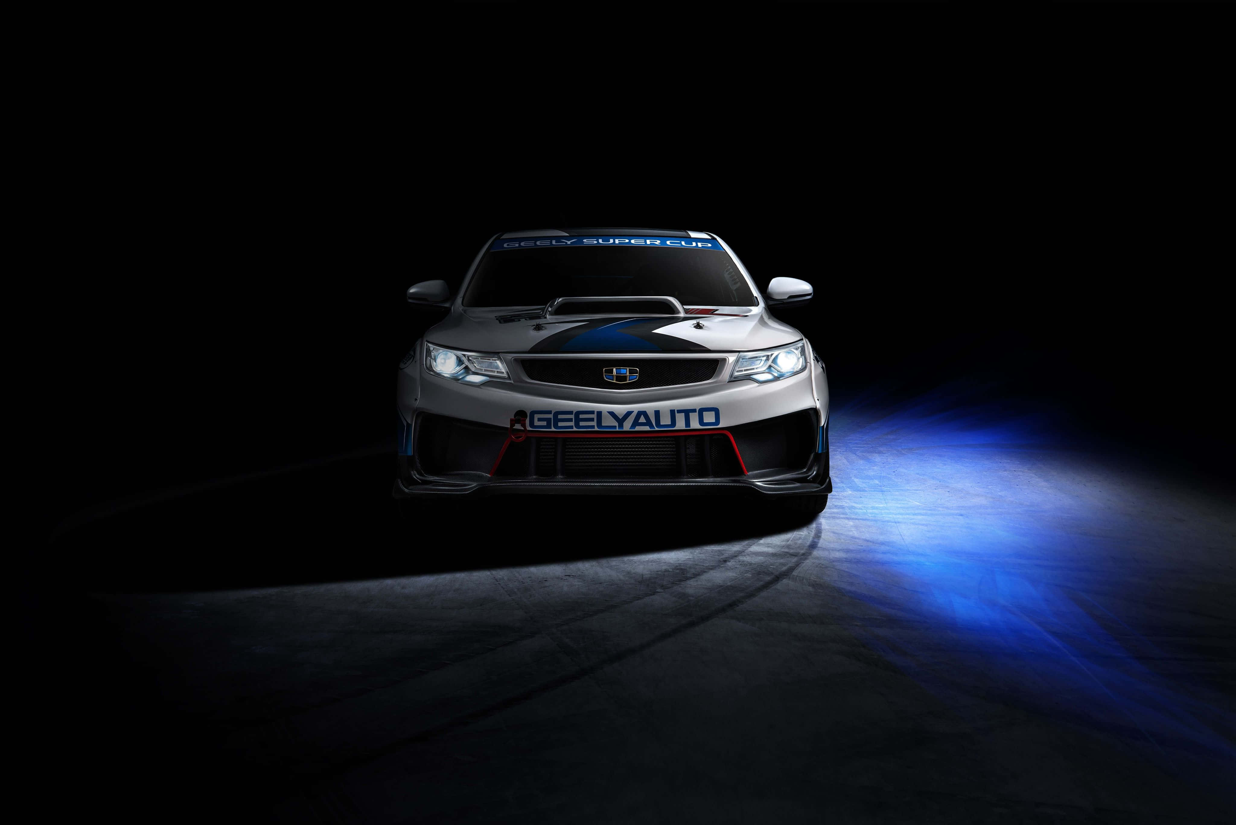 Praktfull Geely-bil utstilt Bakgrunner