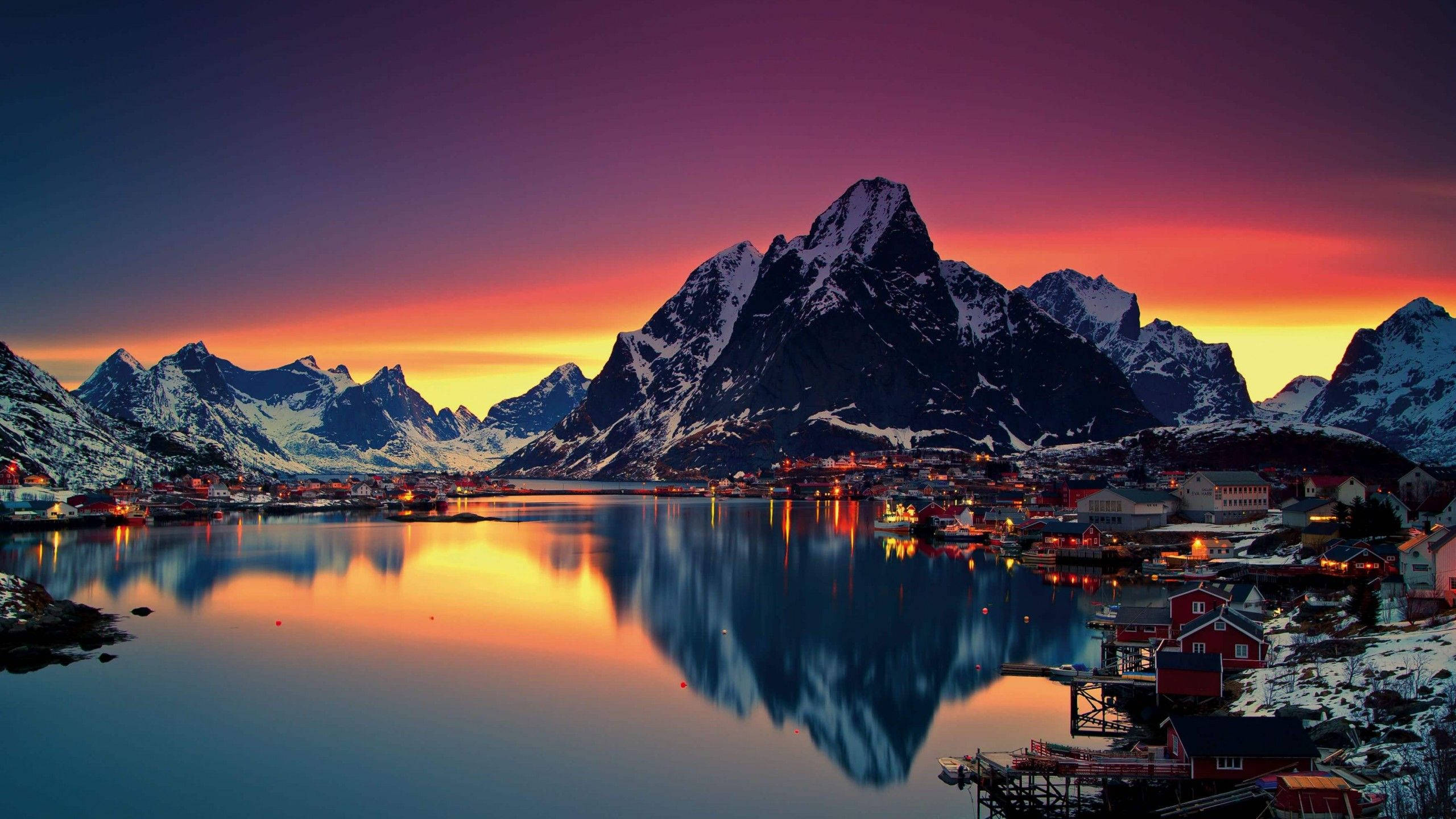 Praktfull solnedgang i Norge Bakgrunner