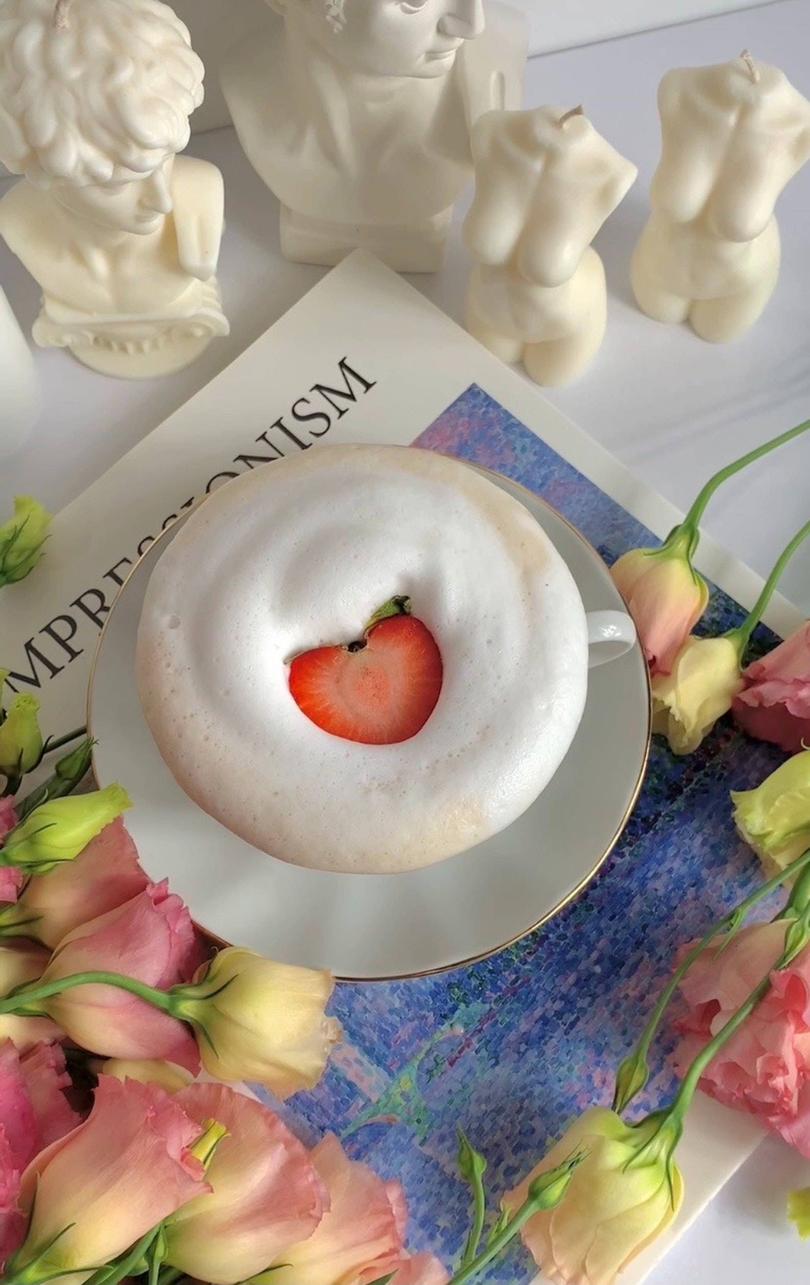Preppy Aesthetic Jordbærkaffe Bakgrunner