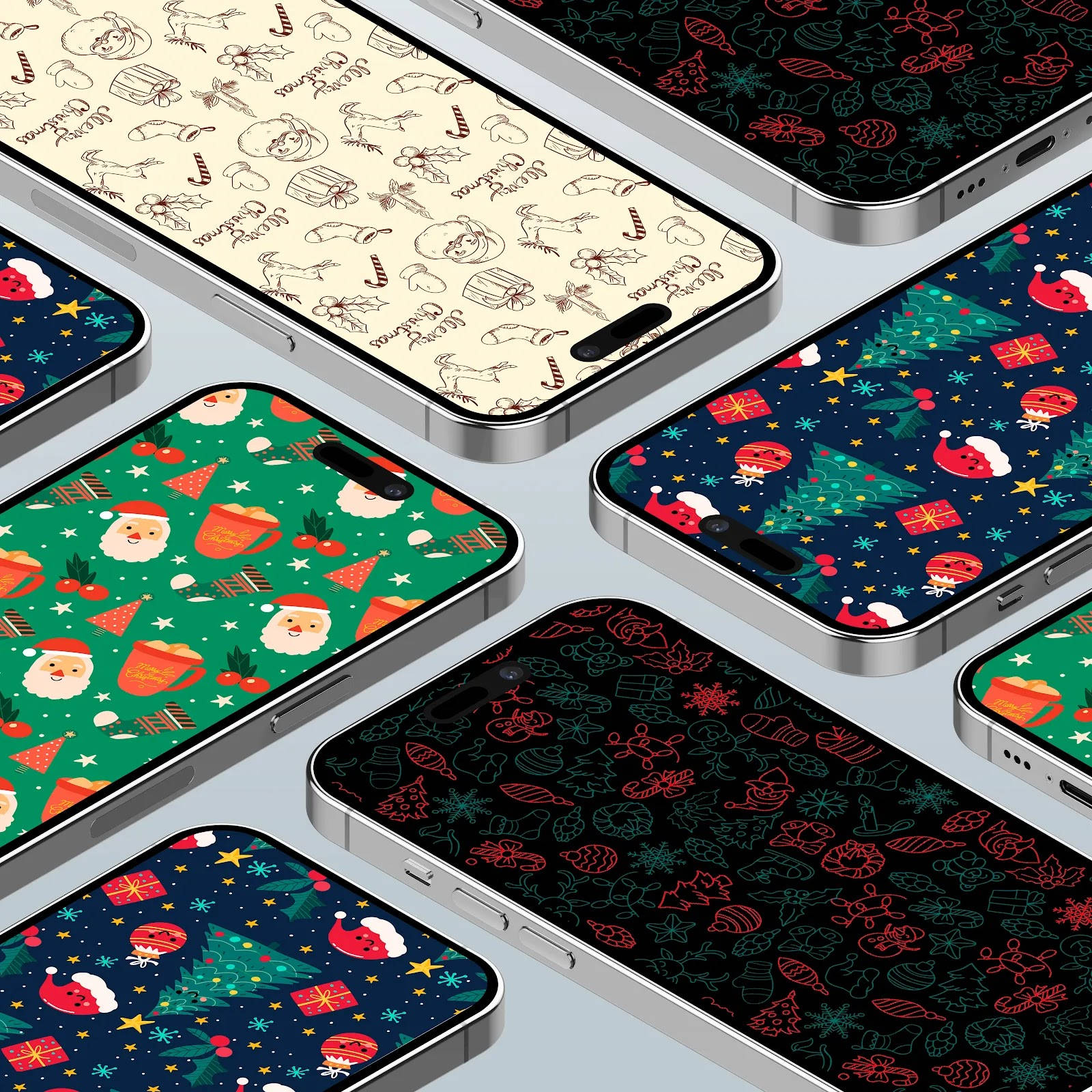 Preppy Christmas iPhone-skjerm Bakgrunner