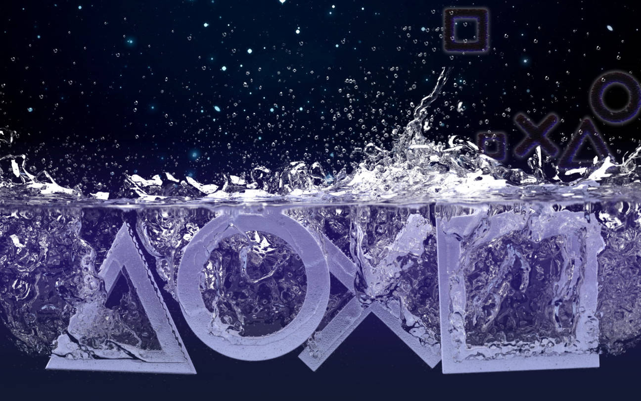 PS4-logo lilla vannkunst Bakgrunner